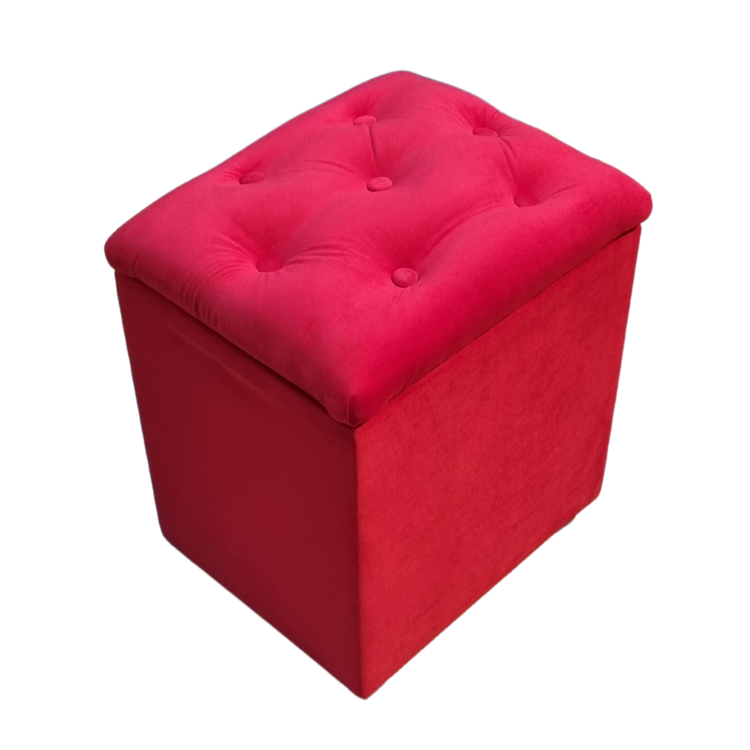 POUF MUEBLES RIMAR FELPA ROJO BAUL - 2