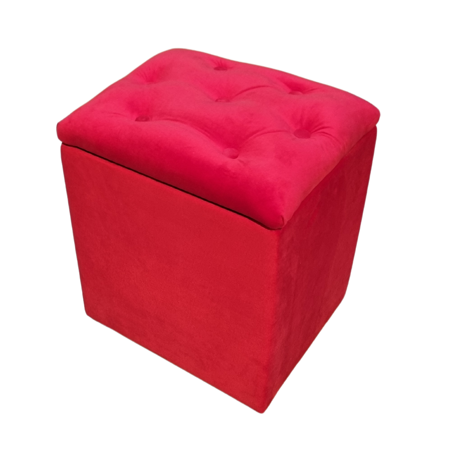 POUF MUEBLES RIMAR FELPA ROJO BAUL - 3