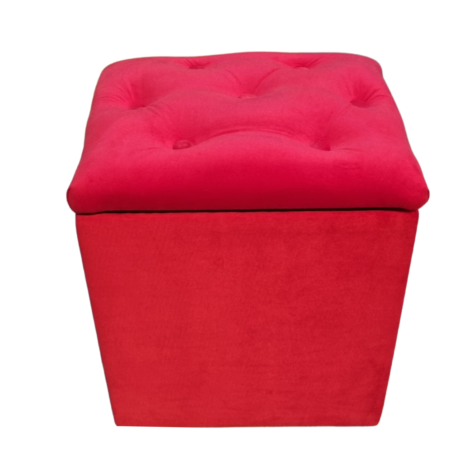 POUF MUEBLES RIMAR FELPA ROJO BAUL - 4