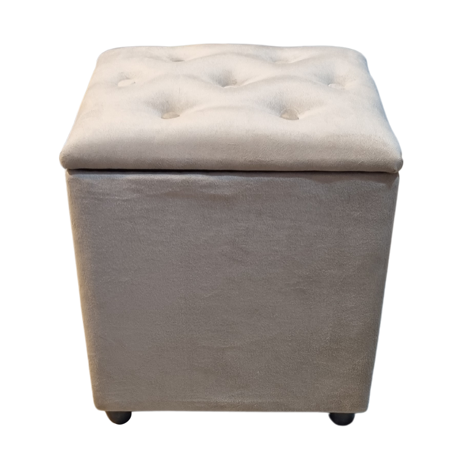 POUF MUEBLES RIMAR FELPA BEIGE BAUL - 1