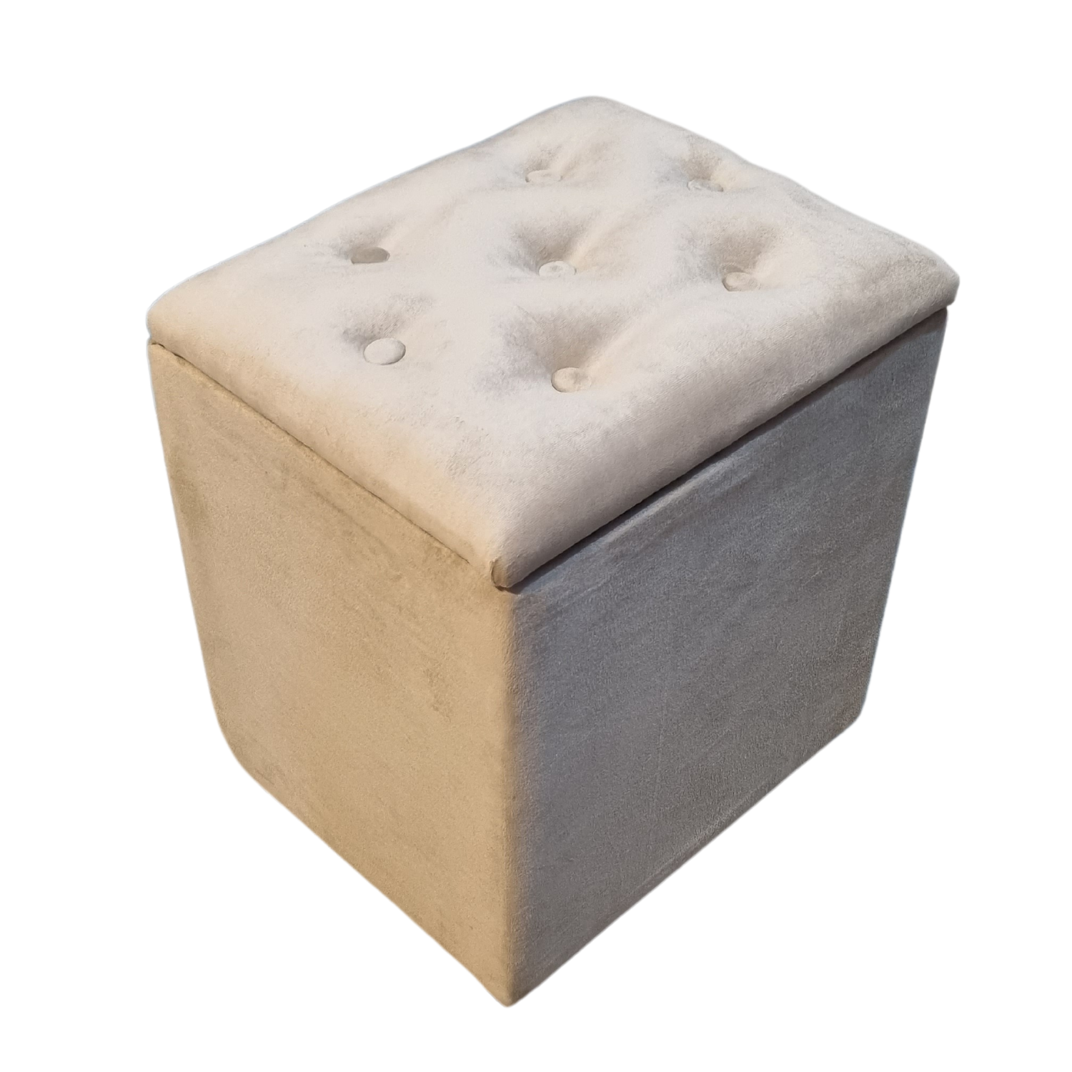POUF MUEBLES RIMAR FELPA BEIGE BAUL - 2
