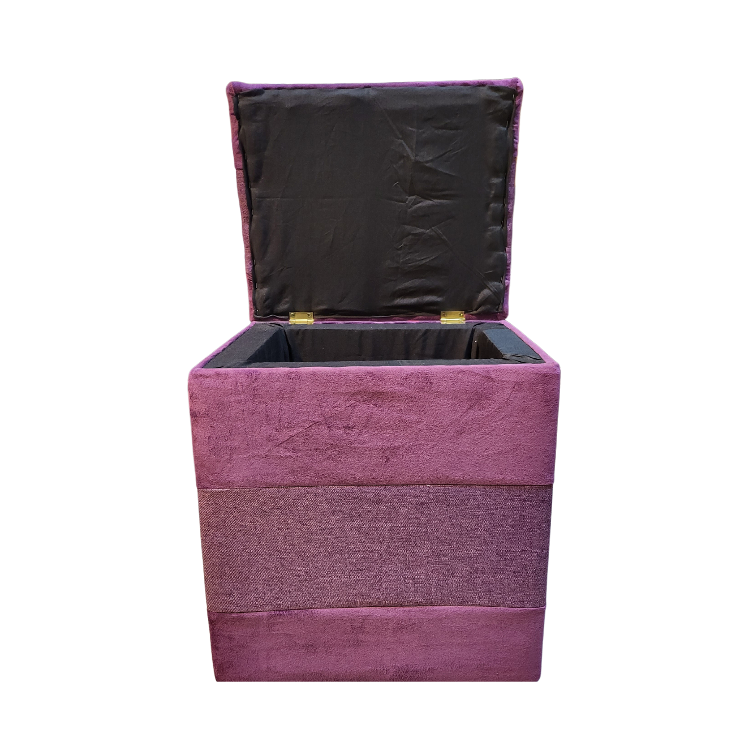 POUF MUEBLES RIMAR FELPA MORADO BAUL LINO - 5