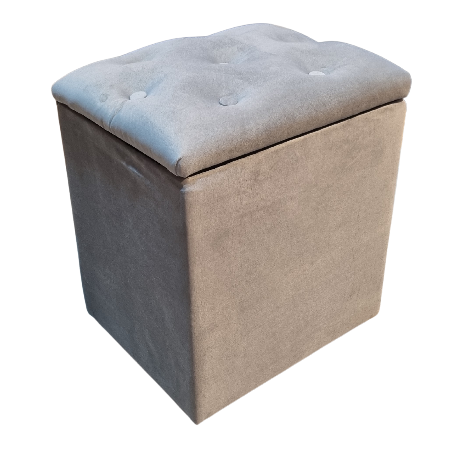 POUF MUEBLES RIMAR FELPA GRIS BAUL - 2