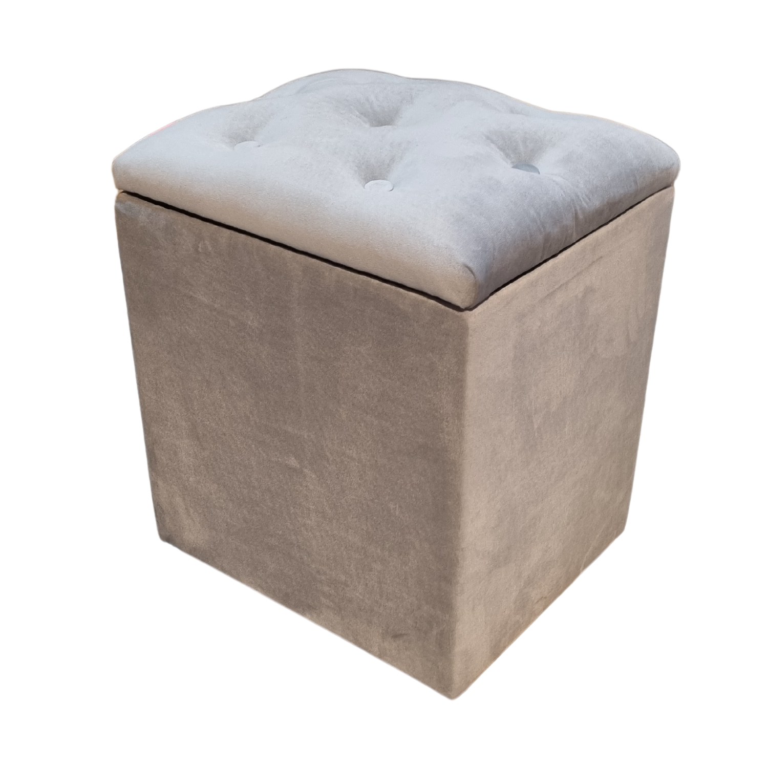 POUF MUEBLES RIMAR FELPA GRIS BAUL - 3