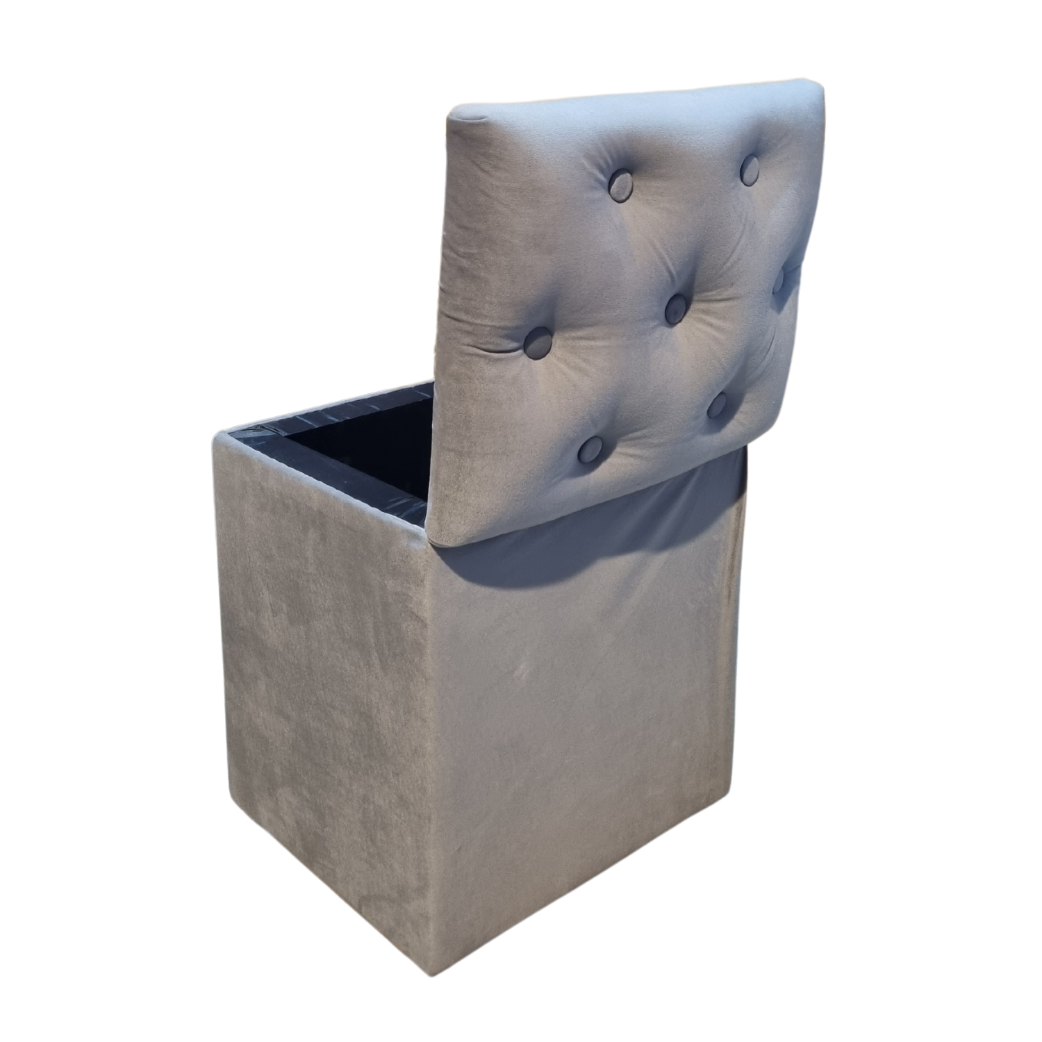 POUF MUEBLES RIMAR FELPA GRIS BAUL - 4
