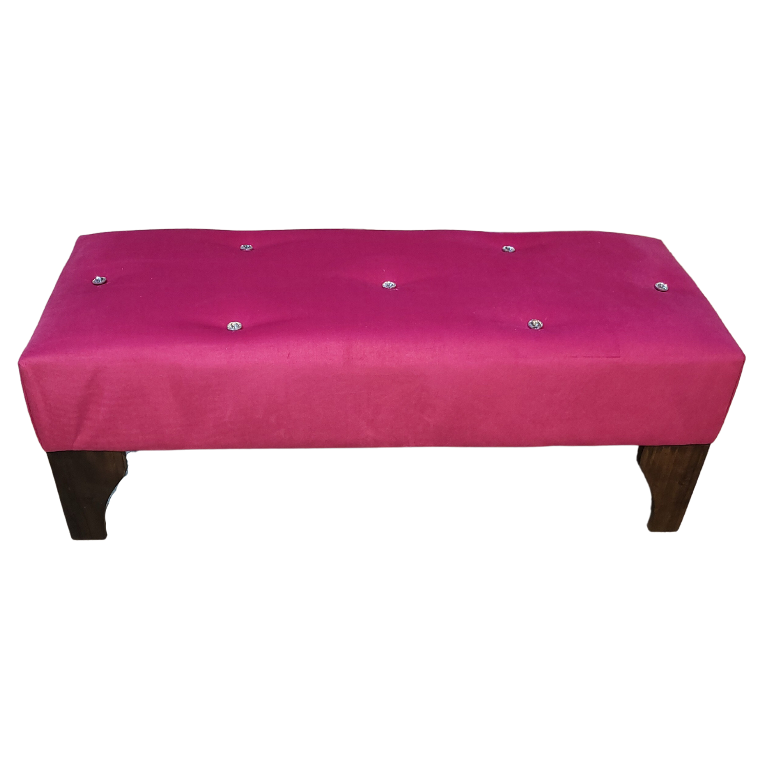 BANQUETA MUEBLES RIMAR FUCSIA BOTONE FELPA 100X40X40 - 2