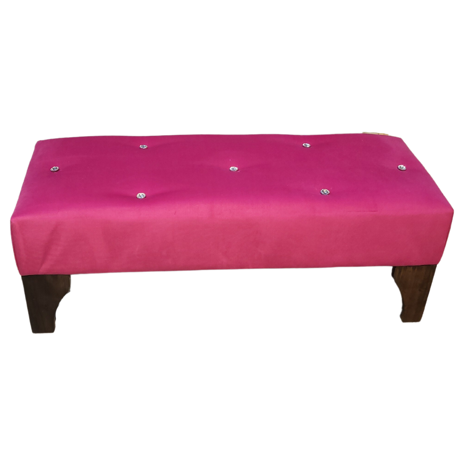 BANQUETA MUEBLES RIMAR FUCSIA BOTONE FELPA 100X40X40 - 4