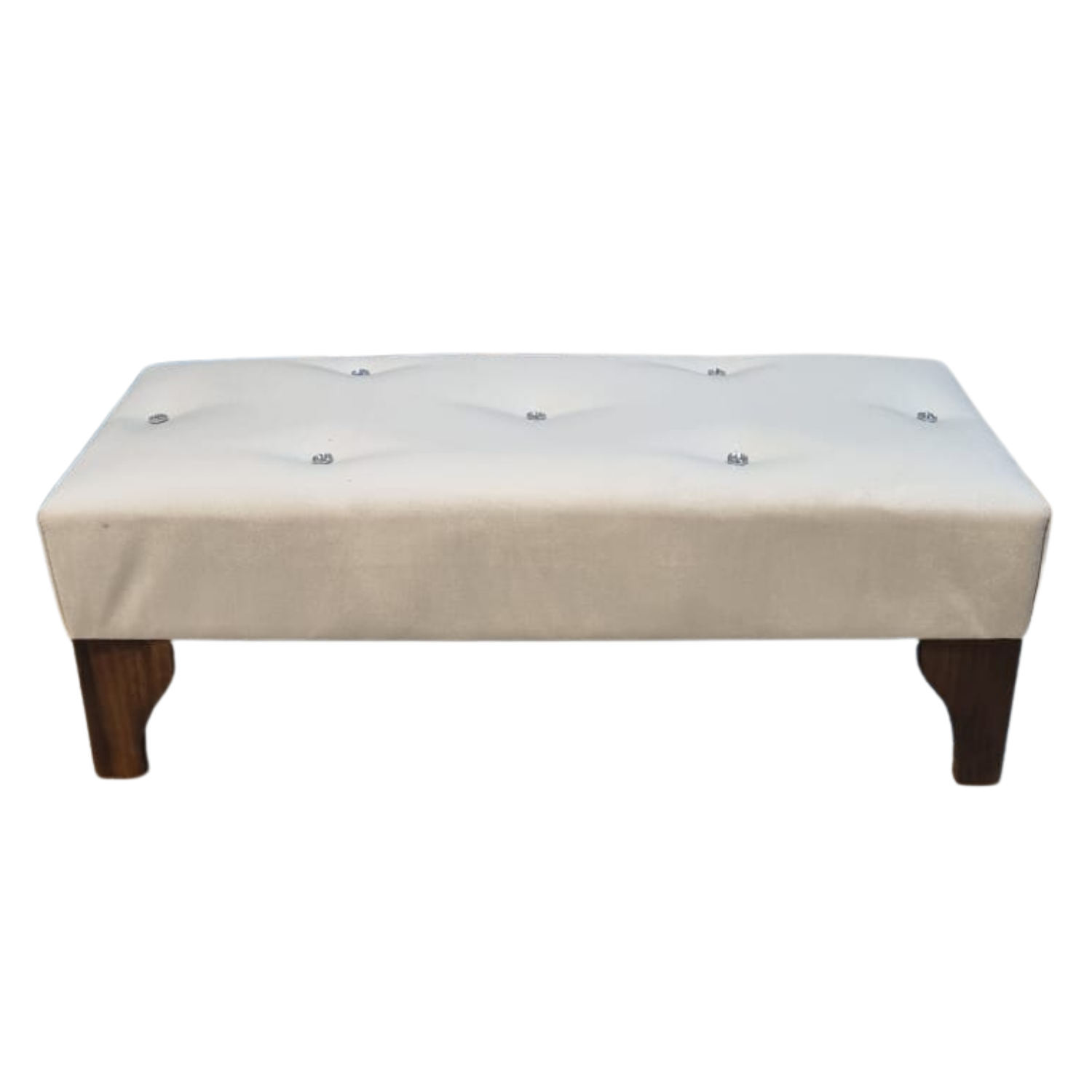 BANQUETA MUEBLES RIMAR CRUDO BOTONE FELPA 100X40X40 - 2