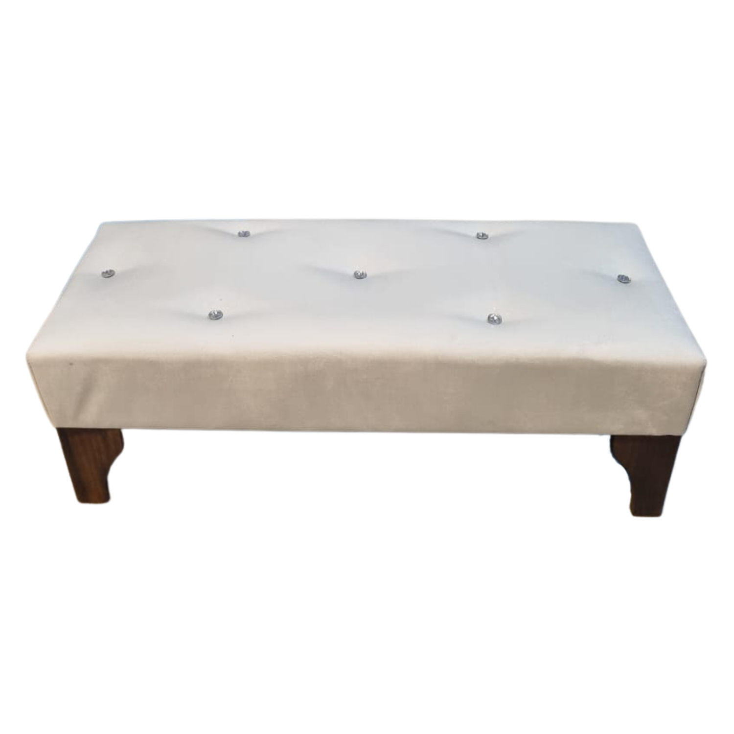 BANQUETA MUEBLES RIMAR CRUDO BOTONE FELPA 100X40X40 - 4