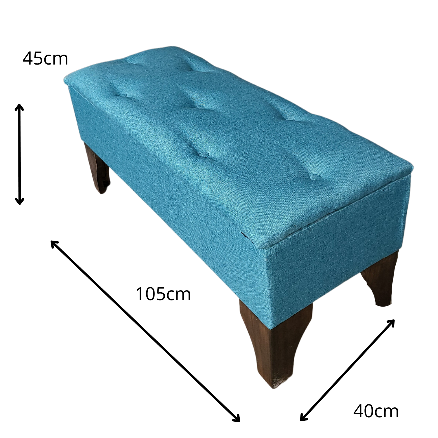 BANQUETA MUEBLES RIMAR TURQUESA BAUL LINO 105X40X45 - 3