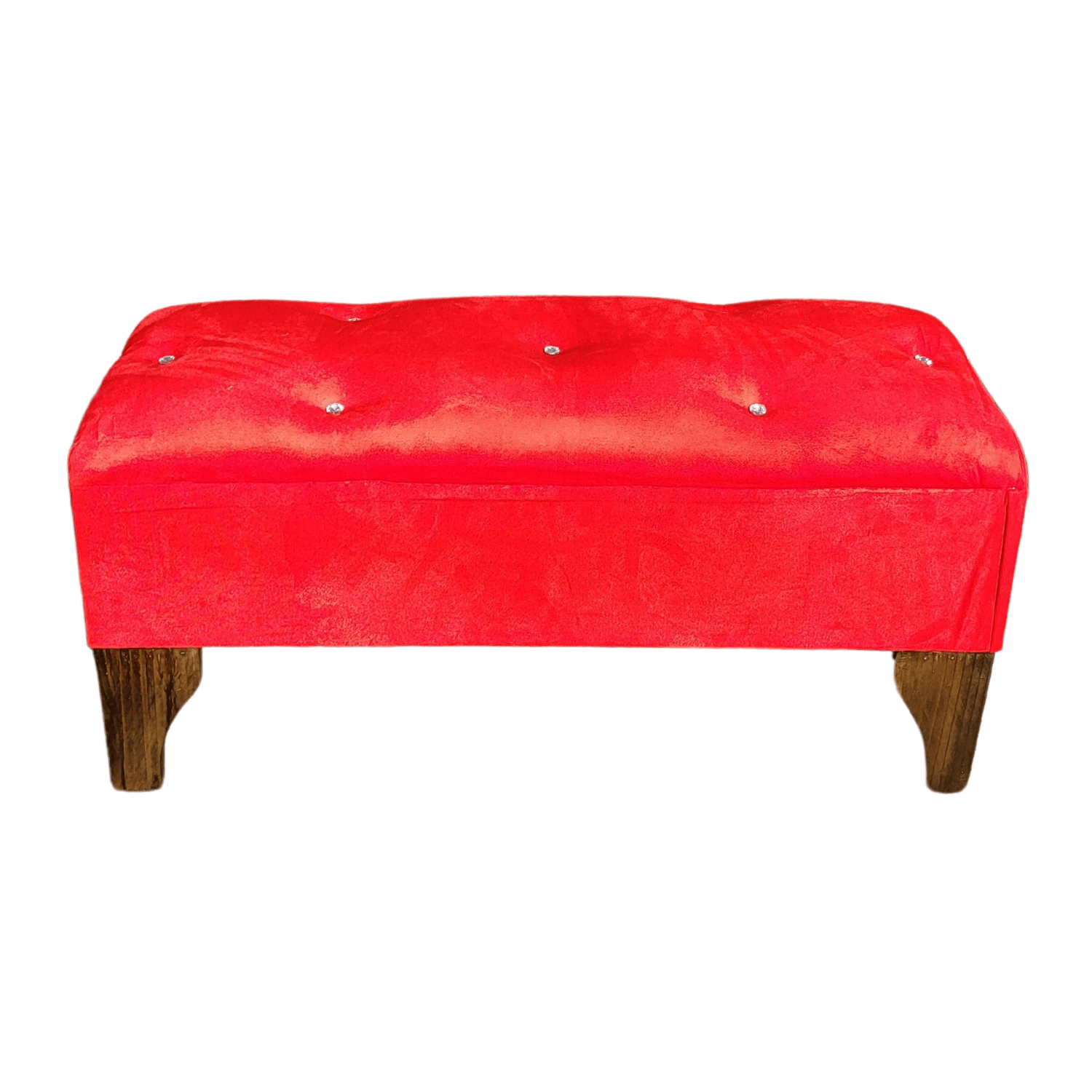 BANQUETA MUEBLES RIMAR BOTON DIAMANTE ROJO FELPA 100X40X40 - 4