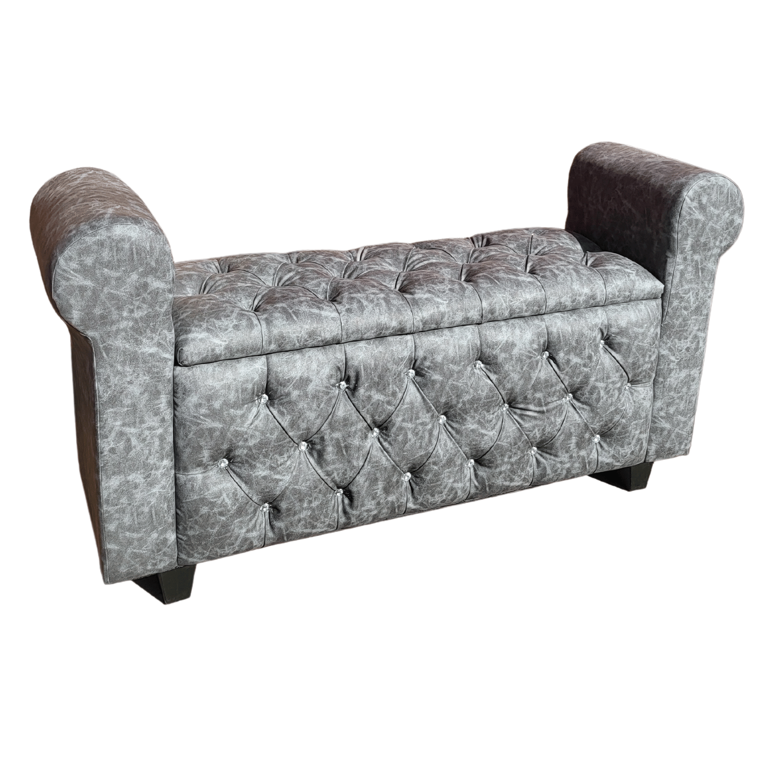 BANQUETA MUEBLES RIMAR BAUL CAPITONE CON BRAZO 135X40X50 - 2