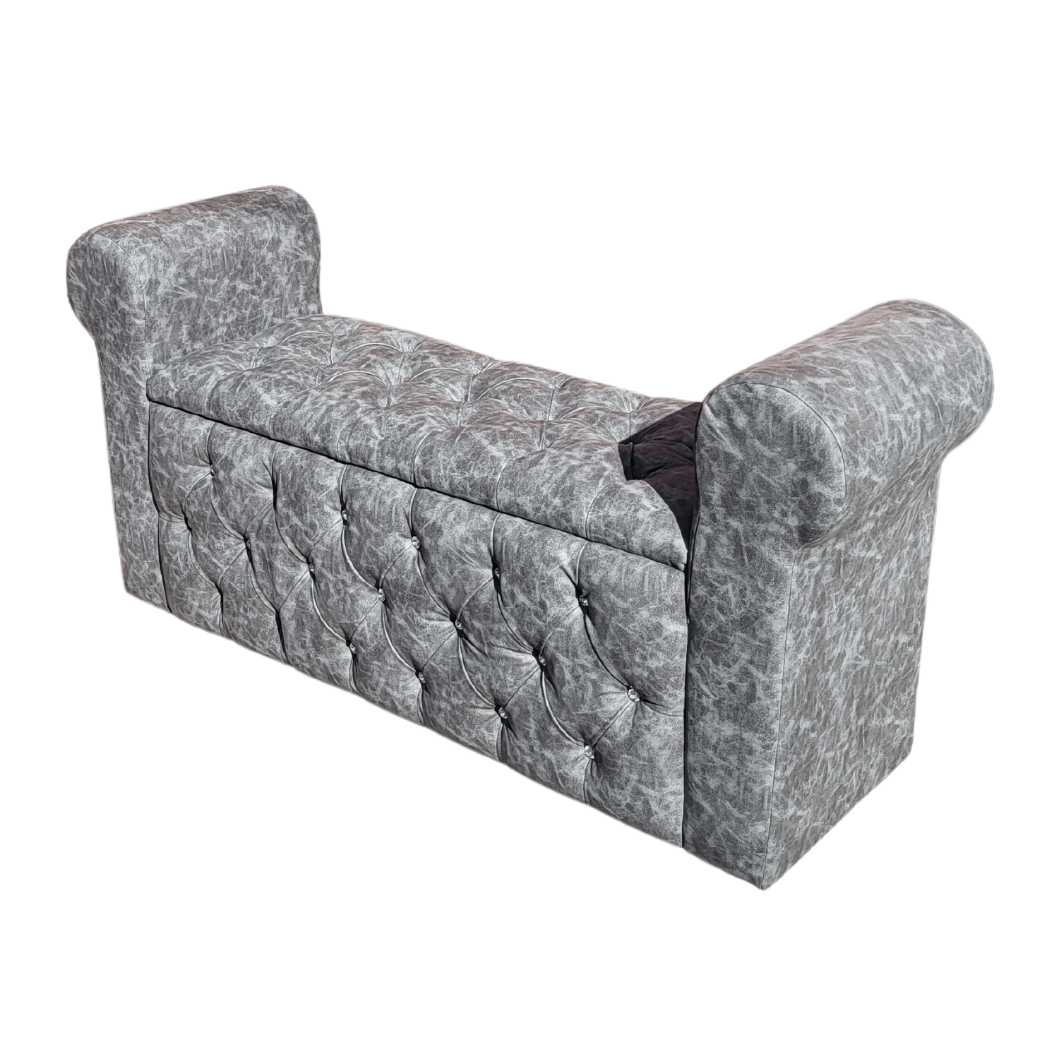 BANQUETA MUEBLES RIMAR BAUL CAPITONE CON BRAZO 135X40X50 - 3