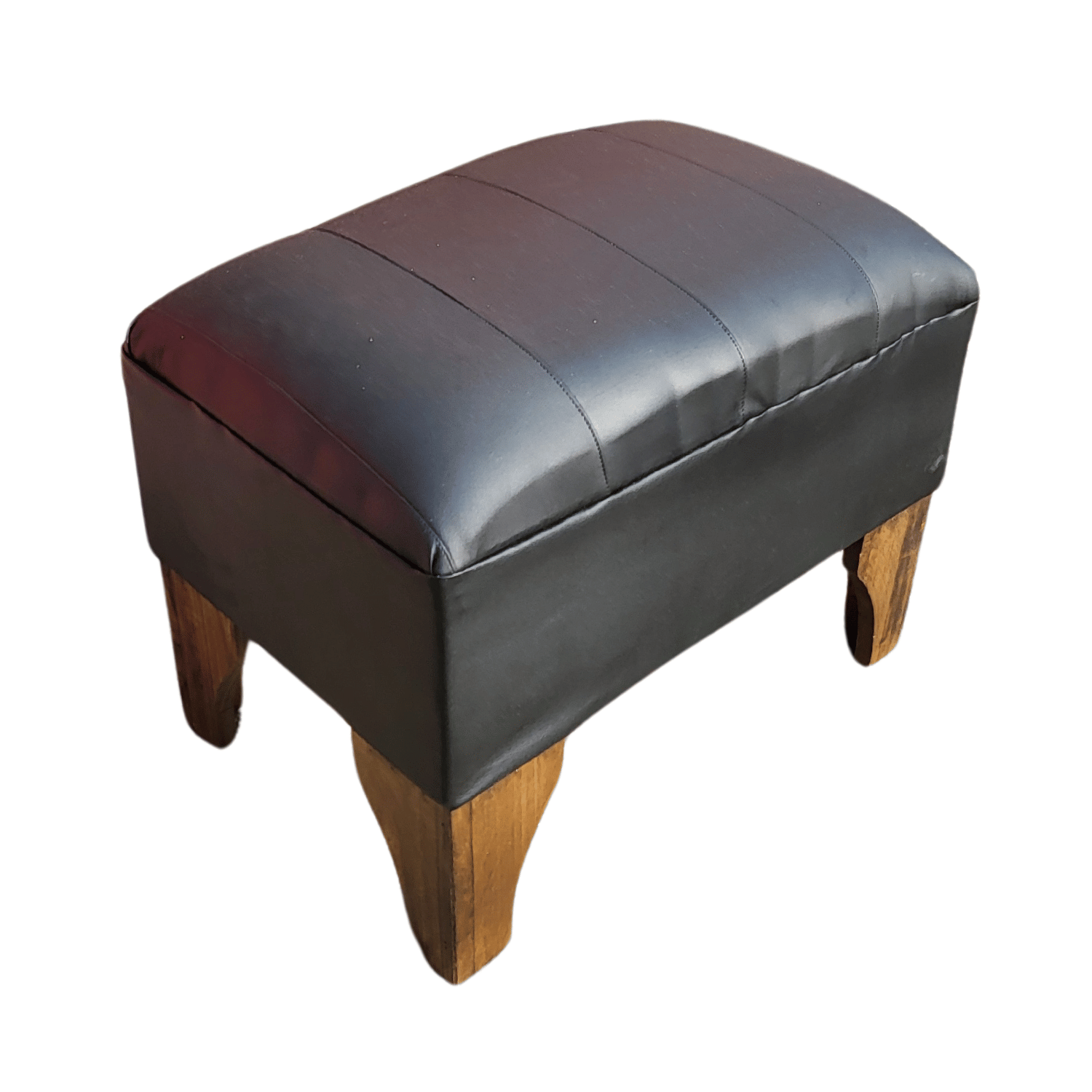 BANQUETA MUEBLES RIMAR LINEAL NEGRA ECO CUERO 60X40X40 - 2