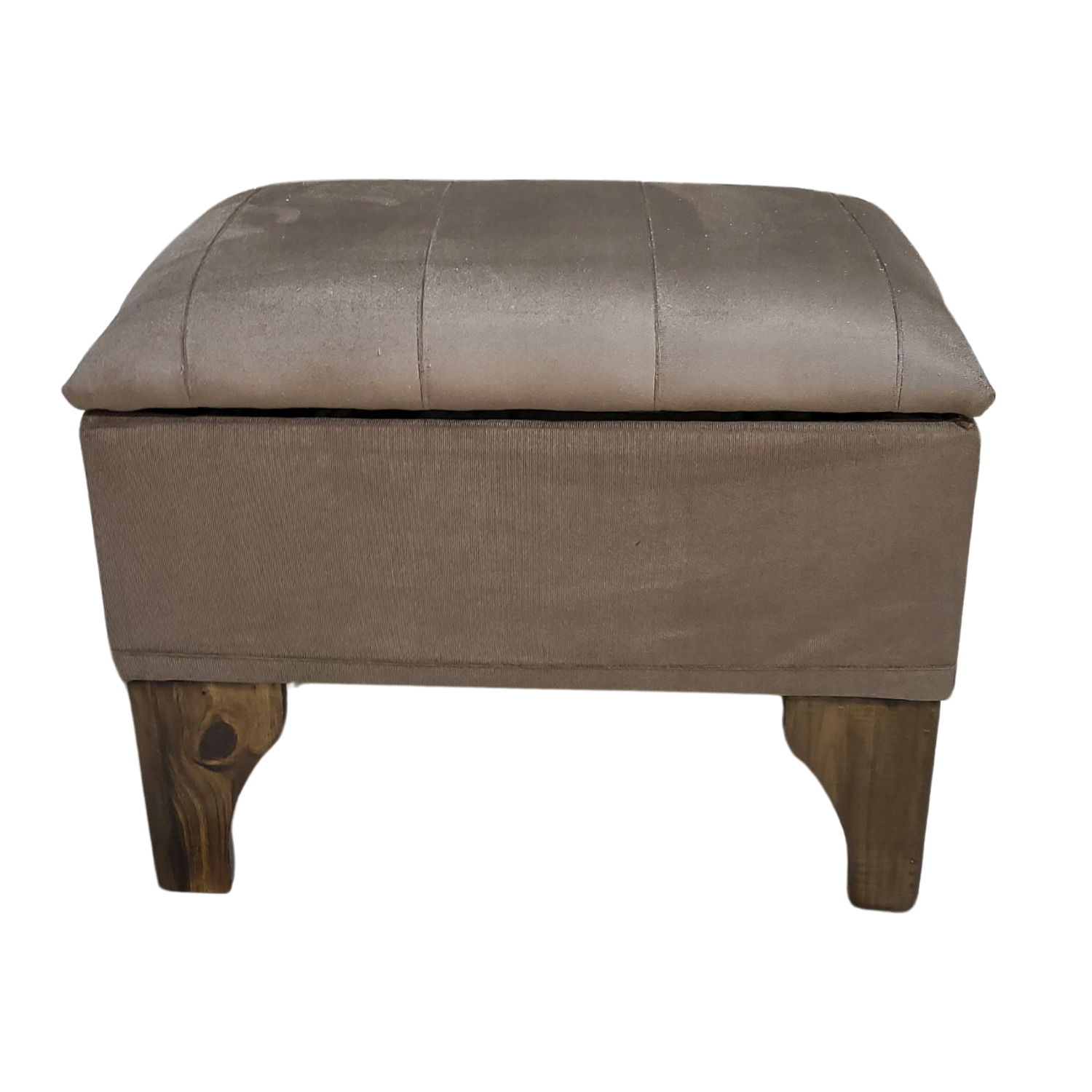 BANQUETA MUEBLES RIMAR BAUL CAFÉ FELPA LINEAL 60X40X45 - 1