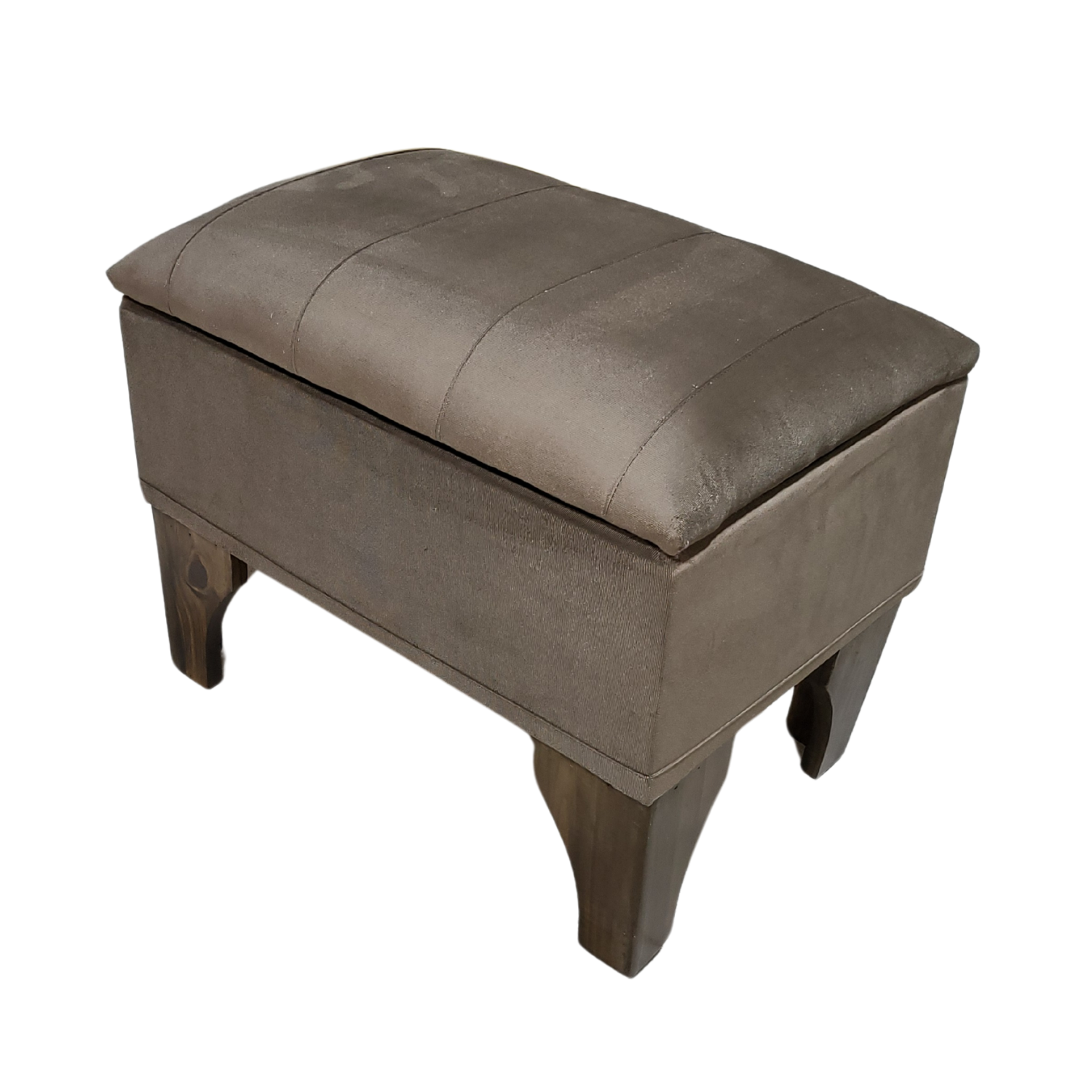 BANQUETA MUEBLES RIMAR BAUL CAFÉ FELPA LINEAL 60X40X45 - 3