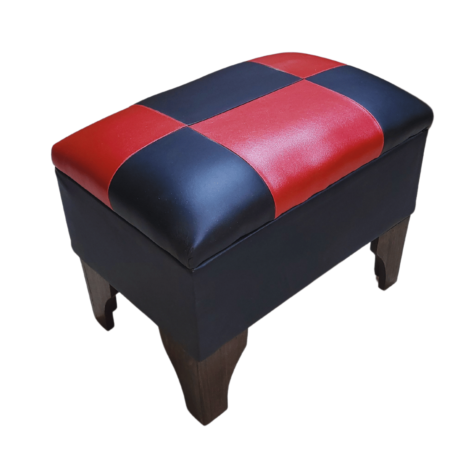 BANQUETA MUEBLES RIMAR BAUL DAMA ROJO ECO CUERO 60X40X45 - 2