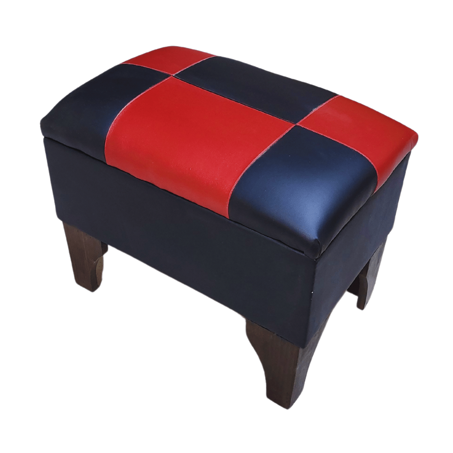 BANQUETA MUEBLES RIMAR BAUL DAMA ROJO ECO CUERO 60X40X45 - 3