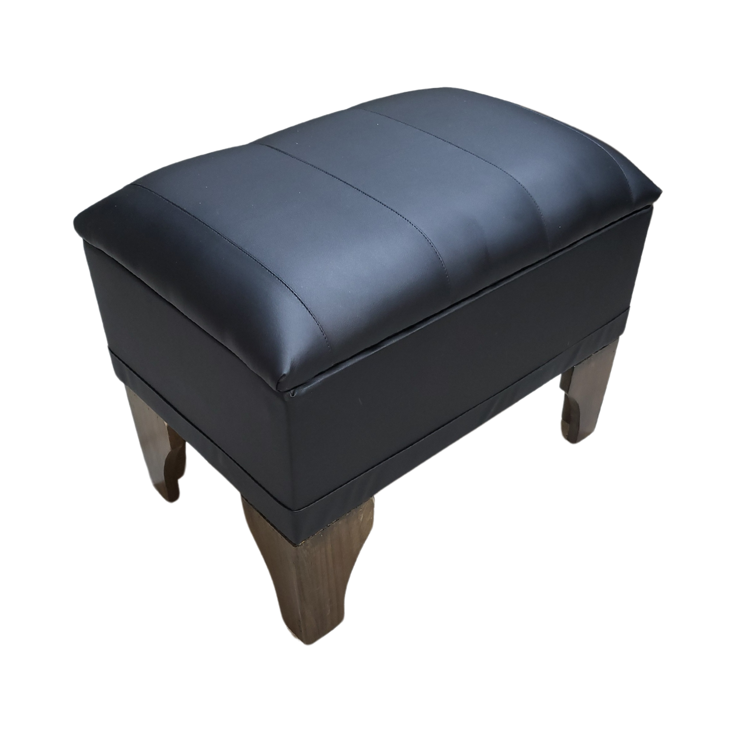 BANQUETA MUEBLES RIMAR BAUL NEGRO ECO CUERO LINEAL 60X40X45 - 2