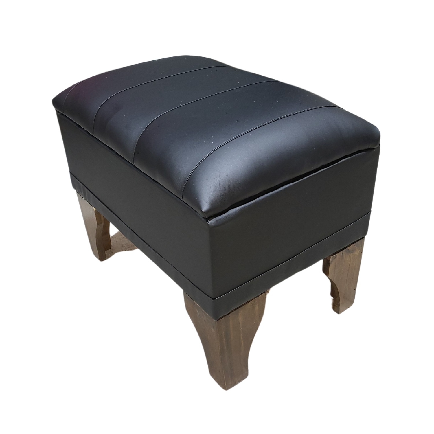 BANQUETA MUEBLES RIMAR BAUL NEGRO ECO CUERO LINEAL 60X40X45 - 3