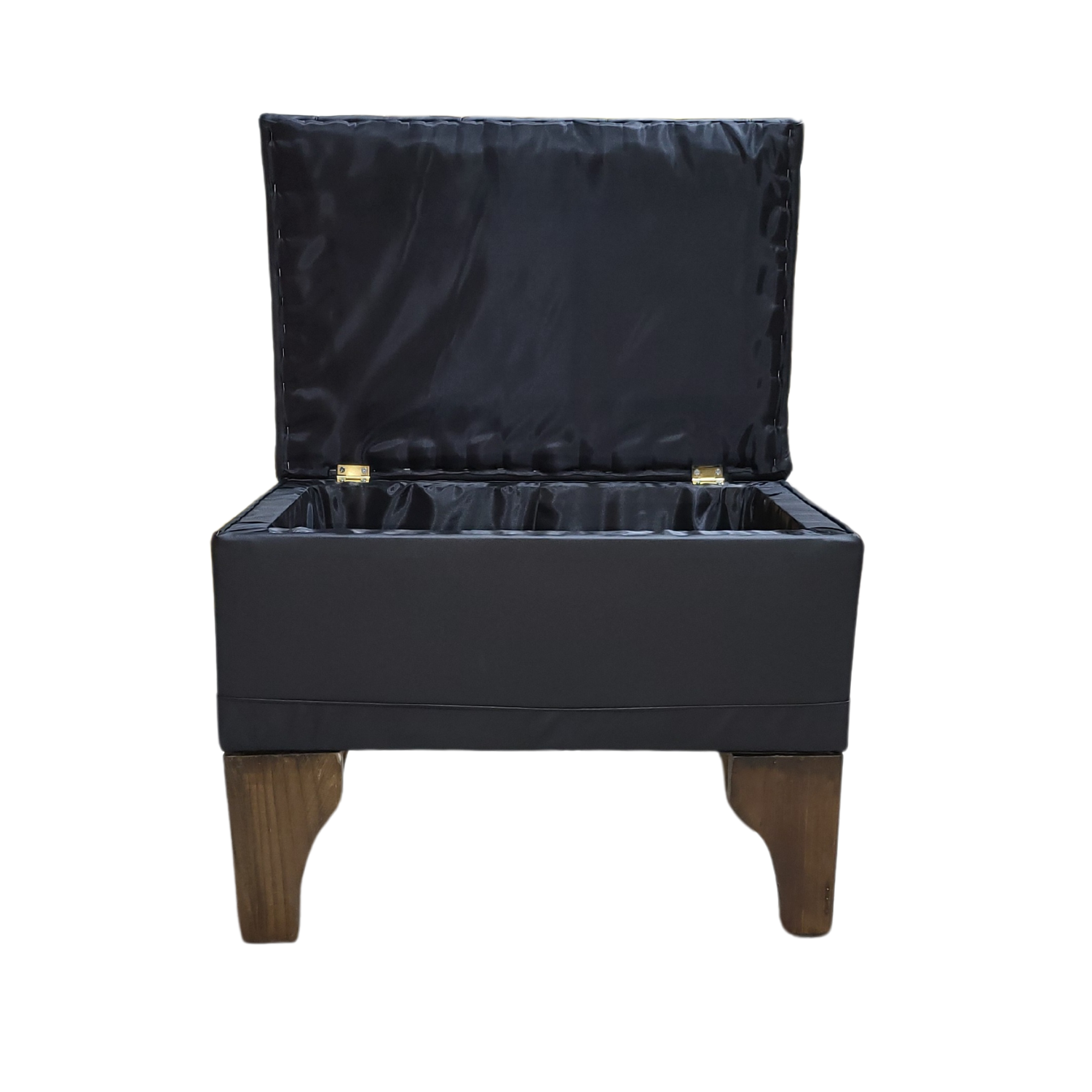 BANQUETA MUEBLES RIMAR BAUL NEGRO ECO CUERO LINEAL 60X40X45 - 4