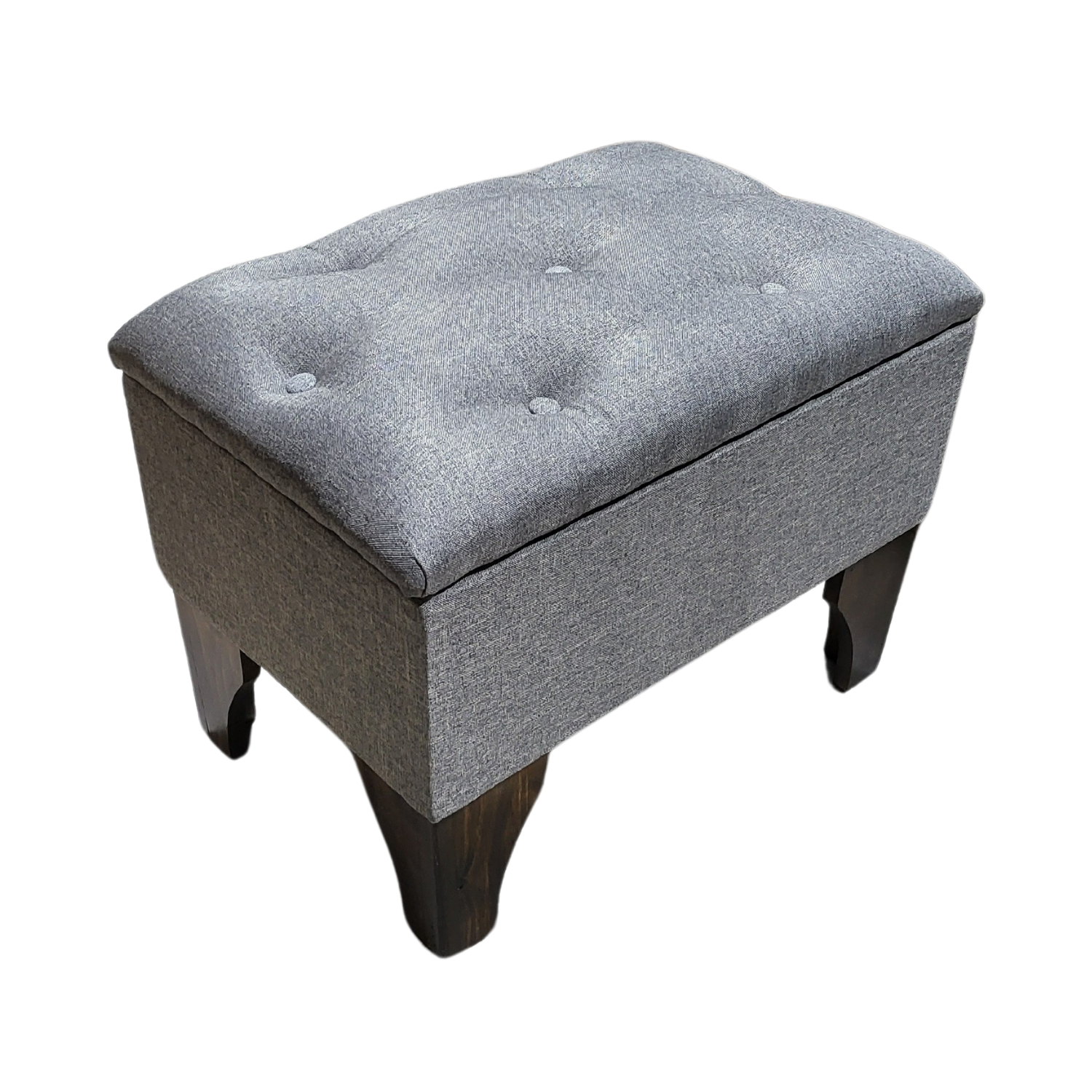 BANQUETA MUEBLES RIMAR BAUL GRIS LINO BOTONE 60X40X45 - 2