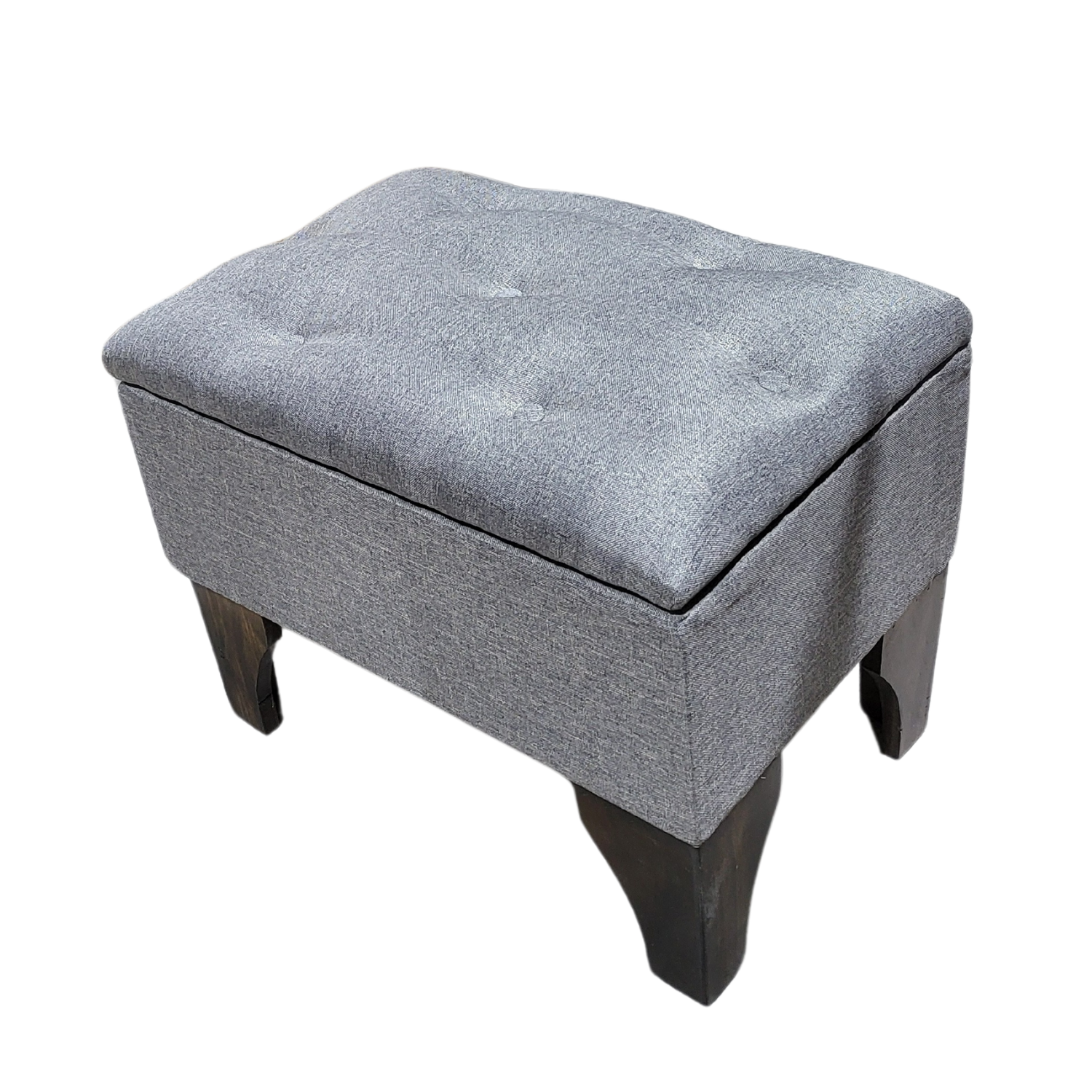 BANQUETA MUEBLES RIMAR BAUL GRIS LINO BOTONE 60X40X45 - 3