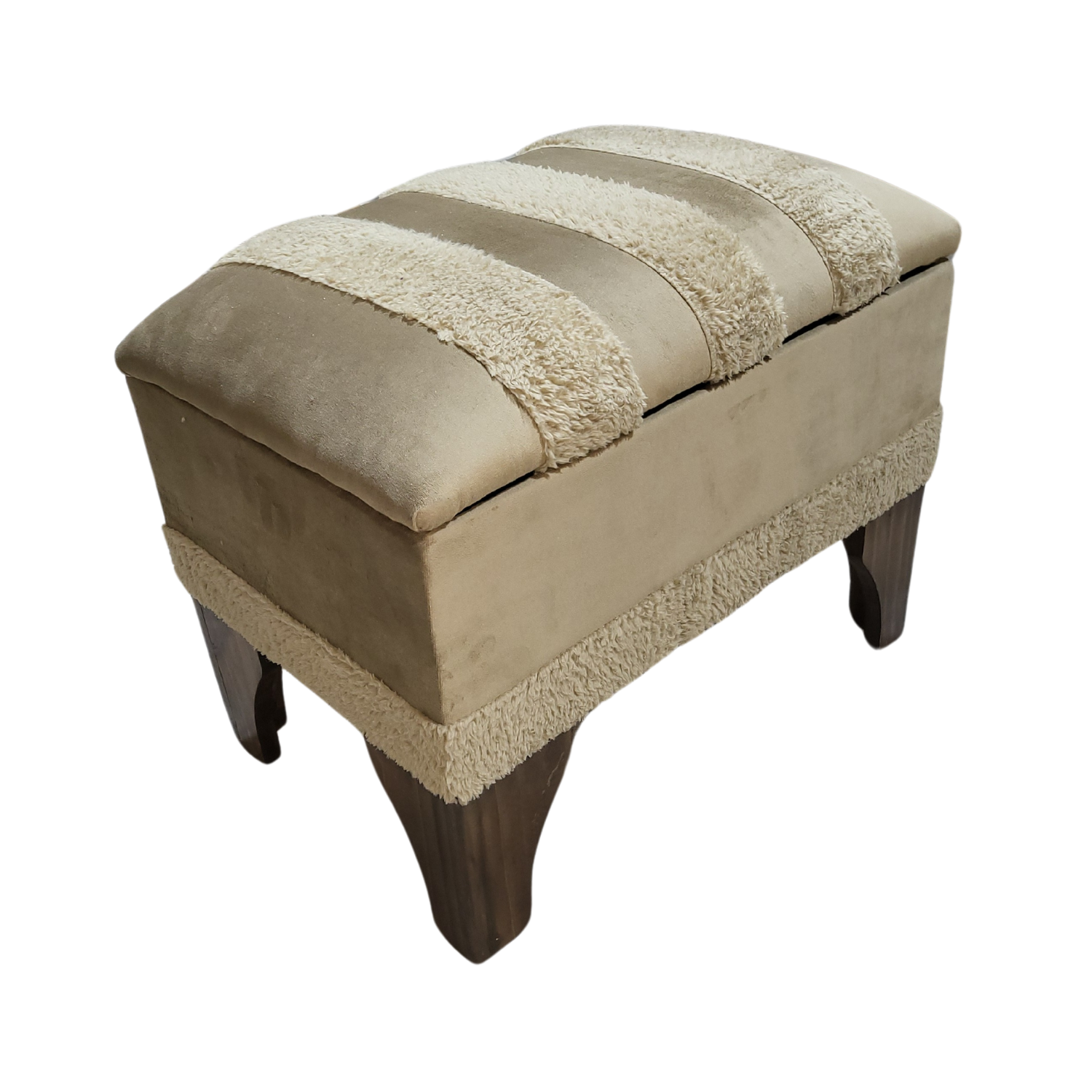 BANQUETA MUEBLES RIMAR BAUL PELU CAFÉ 60X40X45 - 2