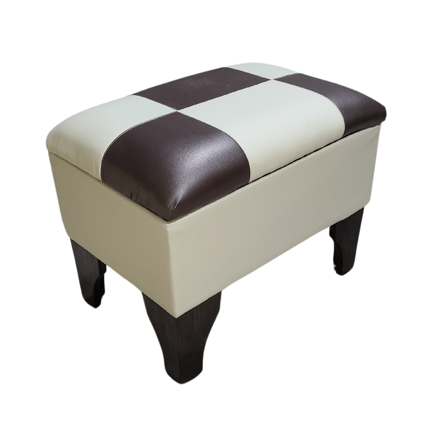 BANQUETA MUEBLES RIMAR BAUL DAMA CAFÉ ECO CUERO 60X40X45 - 2