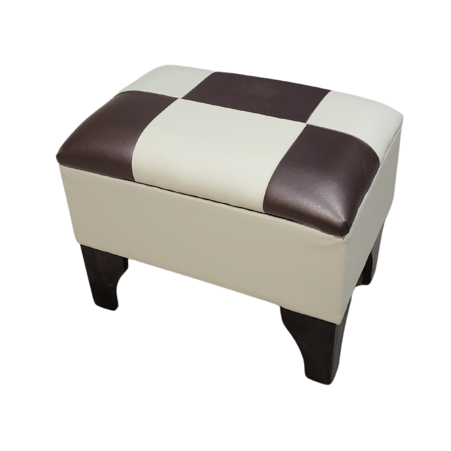 BANQUETA MUEBLES RIMAR BAUL DAMA CAFÉ ECO CUERO 60X40X45 - 3