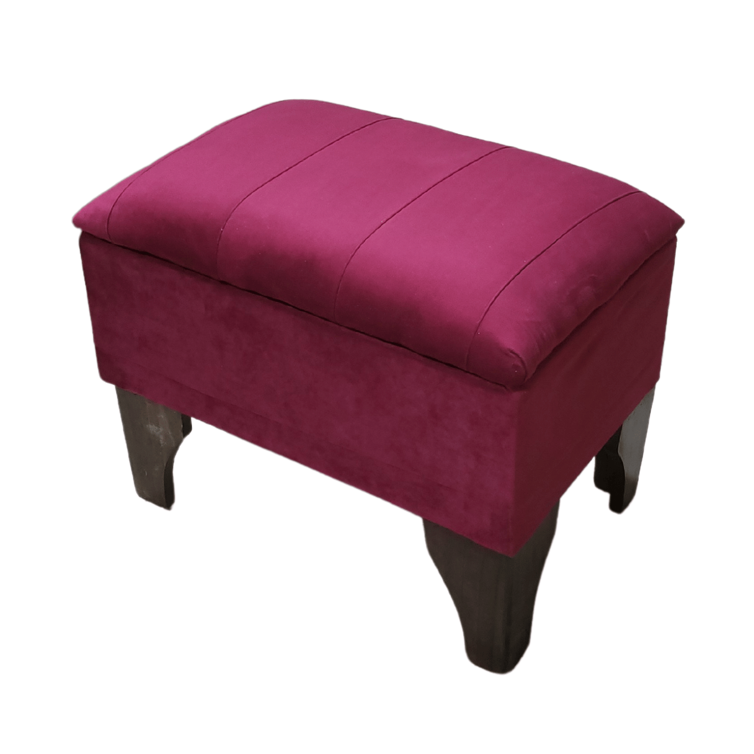 BANQUETA MUEBLES RIMAR BAUL BURDEO FELPA LINEAL 60X40X45 - 3