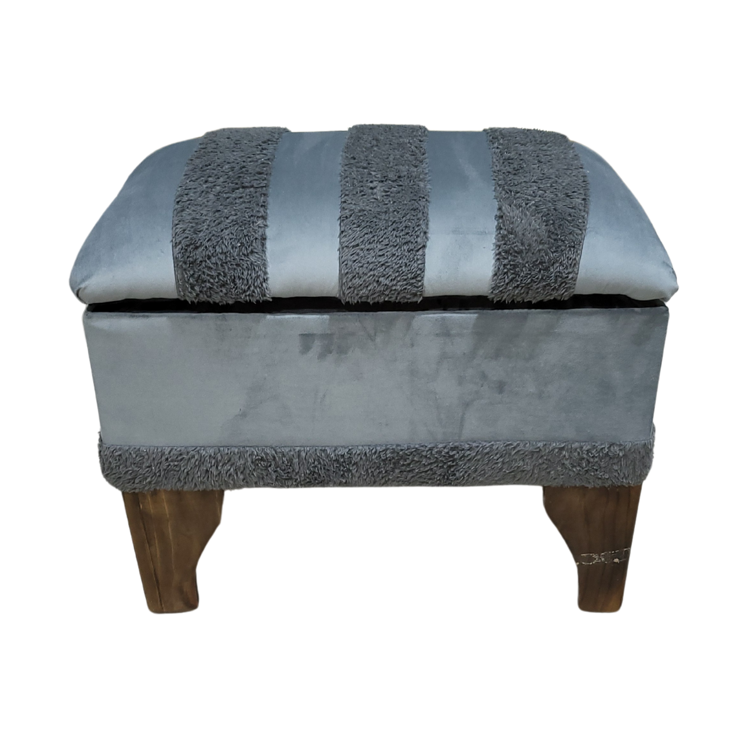 BANQUETA MUEBLES RIMAR BAUL PULU GRIS 60X40X45 - 1