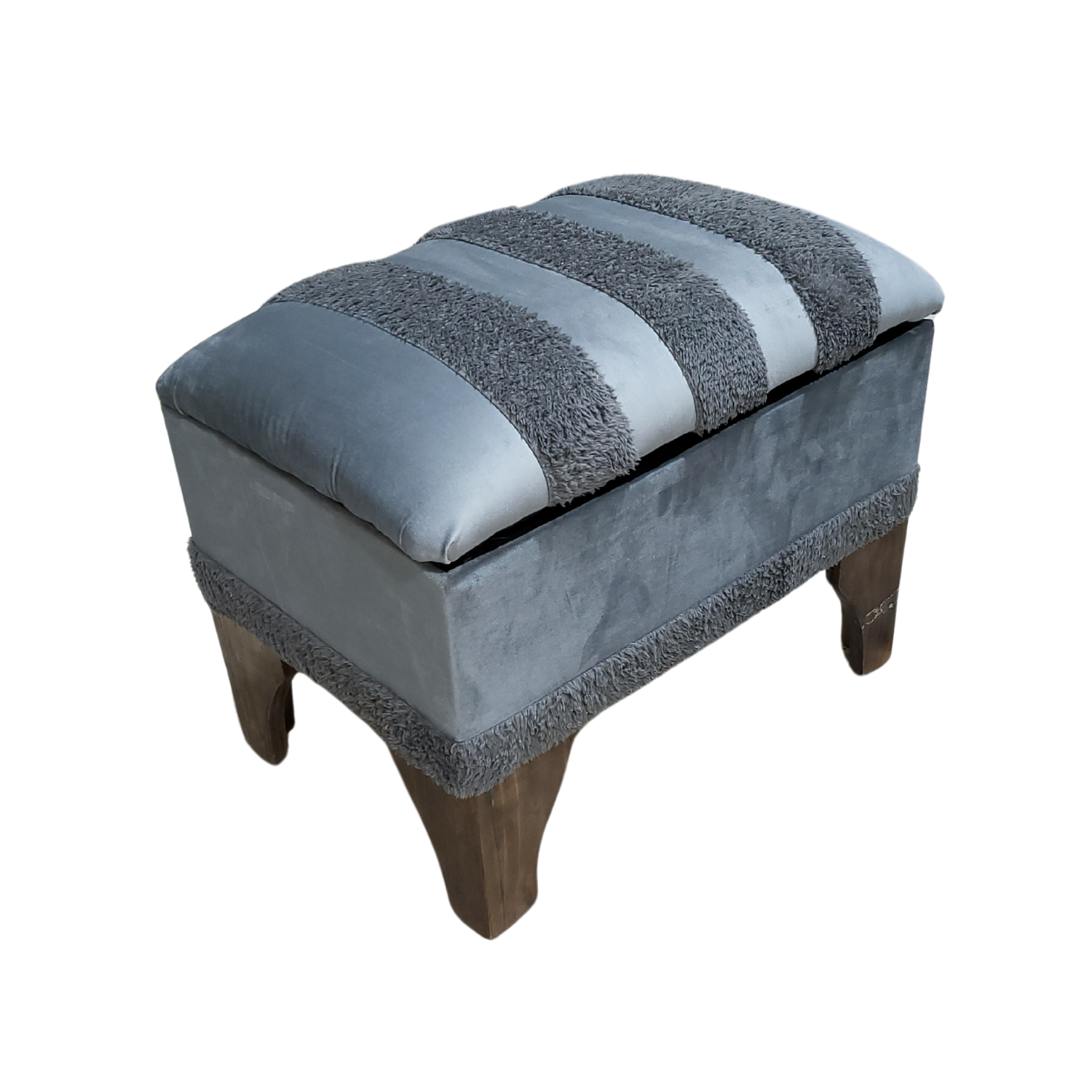 BANQUETA MUEBLES RIMAR BAUL PULU GRIS 60X40X45 - 2