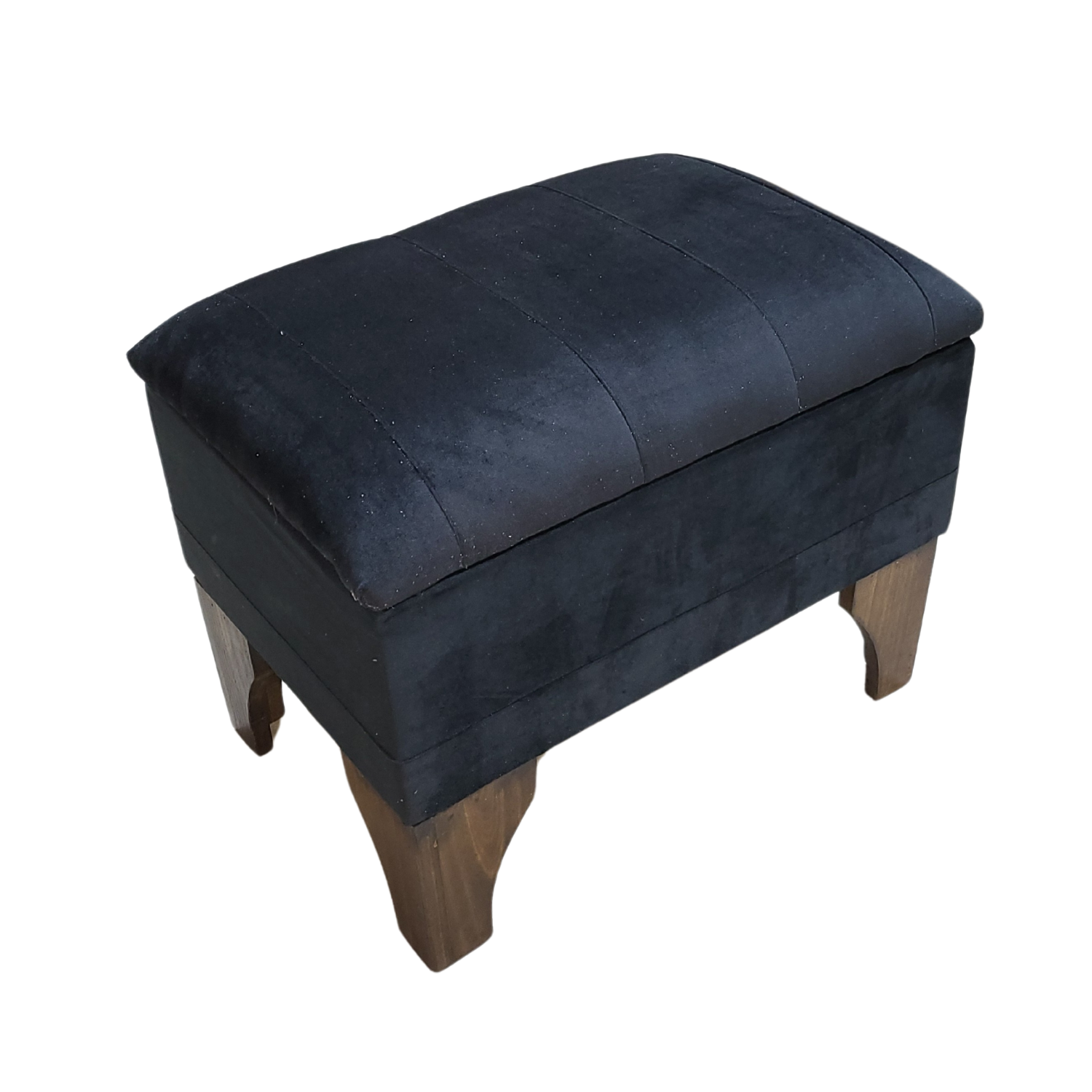 BANQUETA MUEBLES RIMAR BAUL NEGRO FELPA LINEAL 60X40X45 - 2