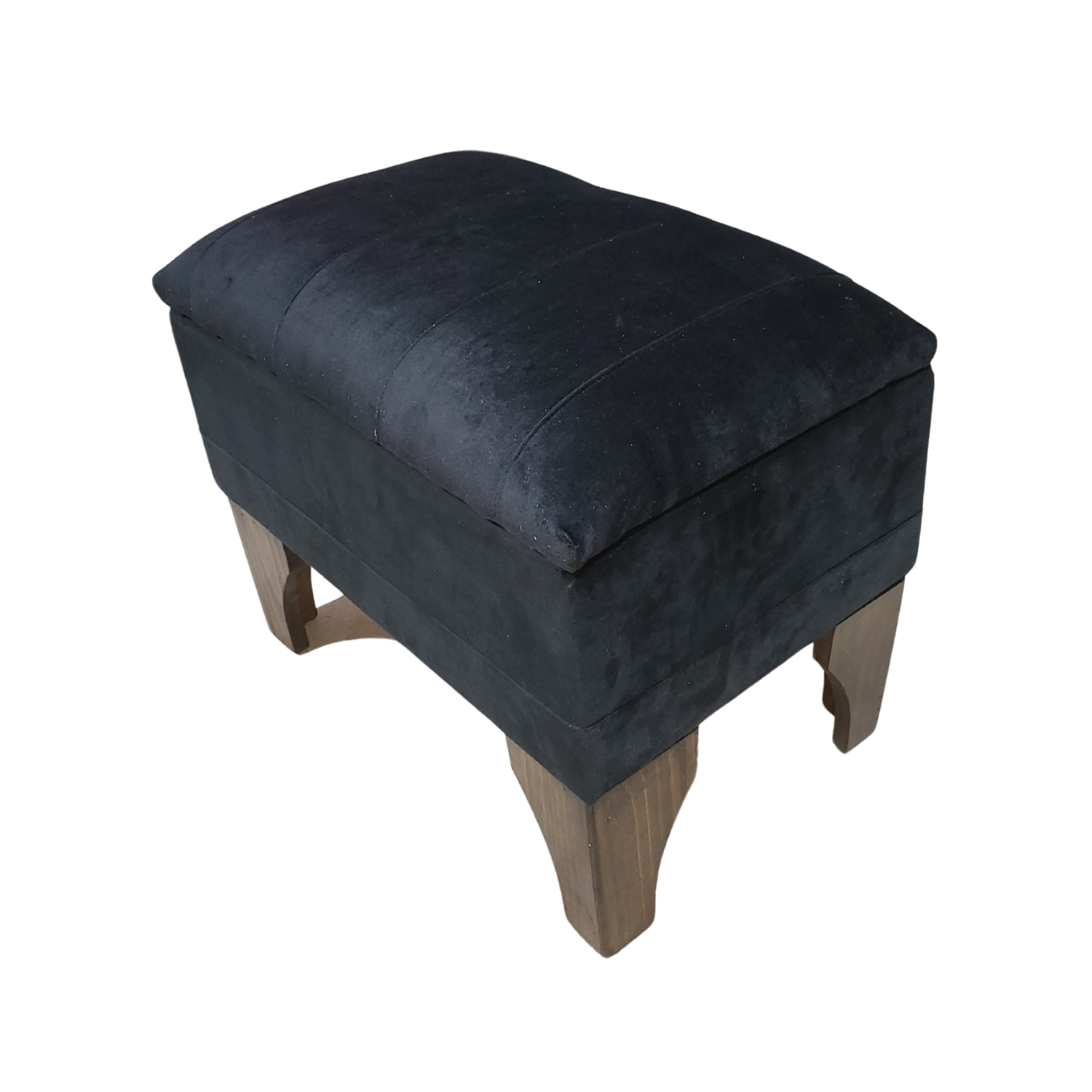 BANQUETA MUEBLES RIMAR BAUL NEGRO FELPA LINEAL 60X40X45 - 3