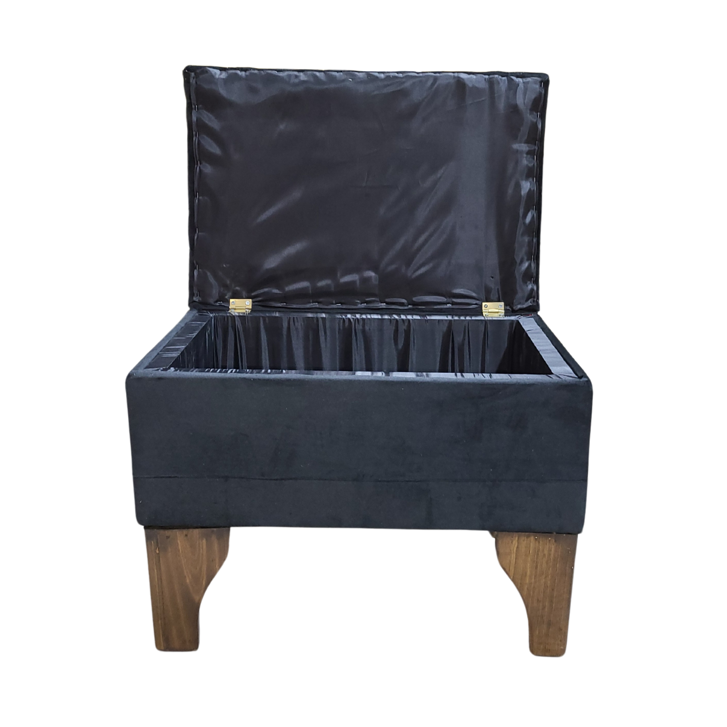 BANQUETA MUEBLES RIMAR BAUL NEGRO FELPA LINEAL 60X40X45 - 4