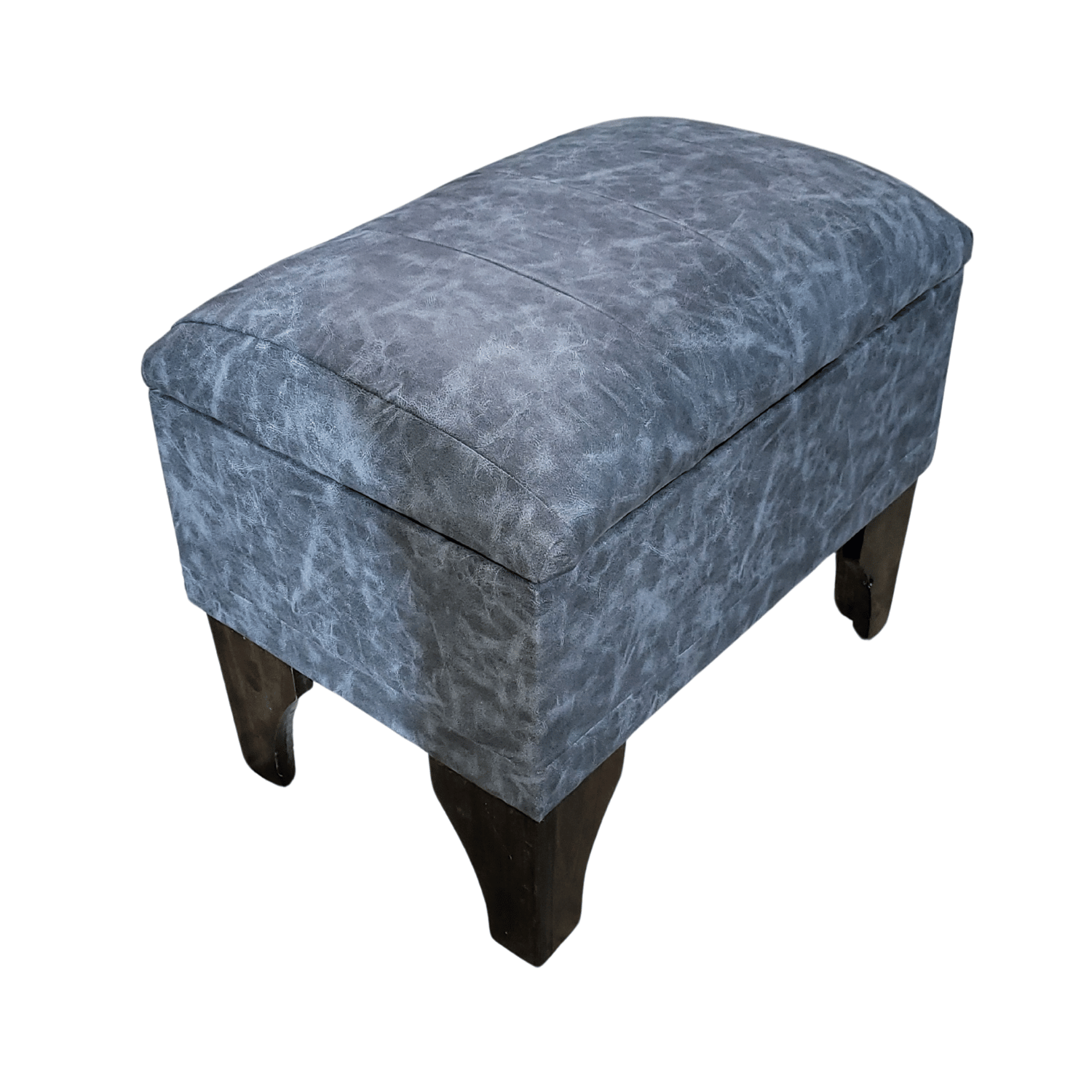 BANQUETA MUEBLES RIMAR BAUL GRIS ECO CUERO MARMOLEADO 60X40X45 - 2