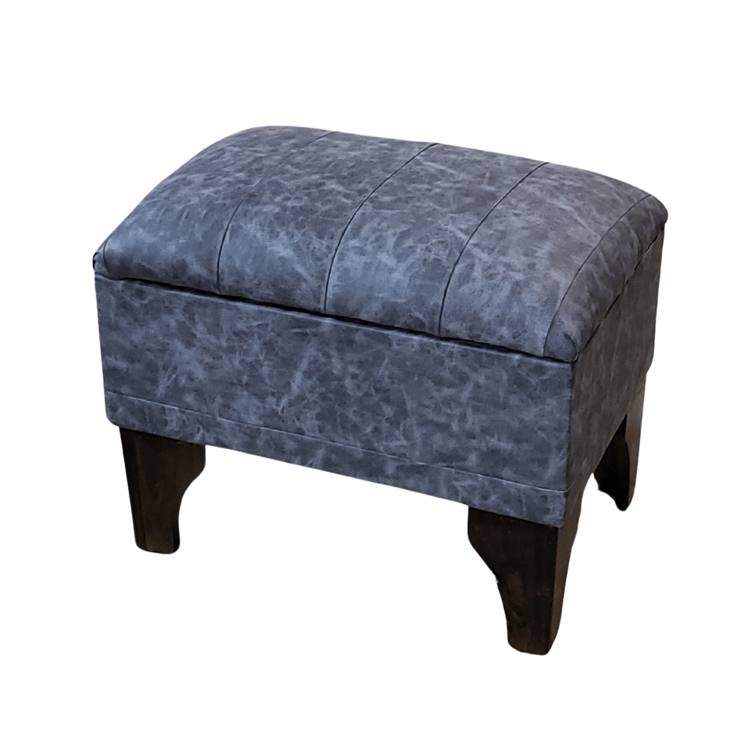 BANQUETA MUEBLES RIMAR BAUL GRIS ECO CUERO MARMOLEADO 60X40X45 - 3