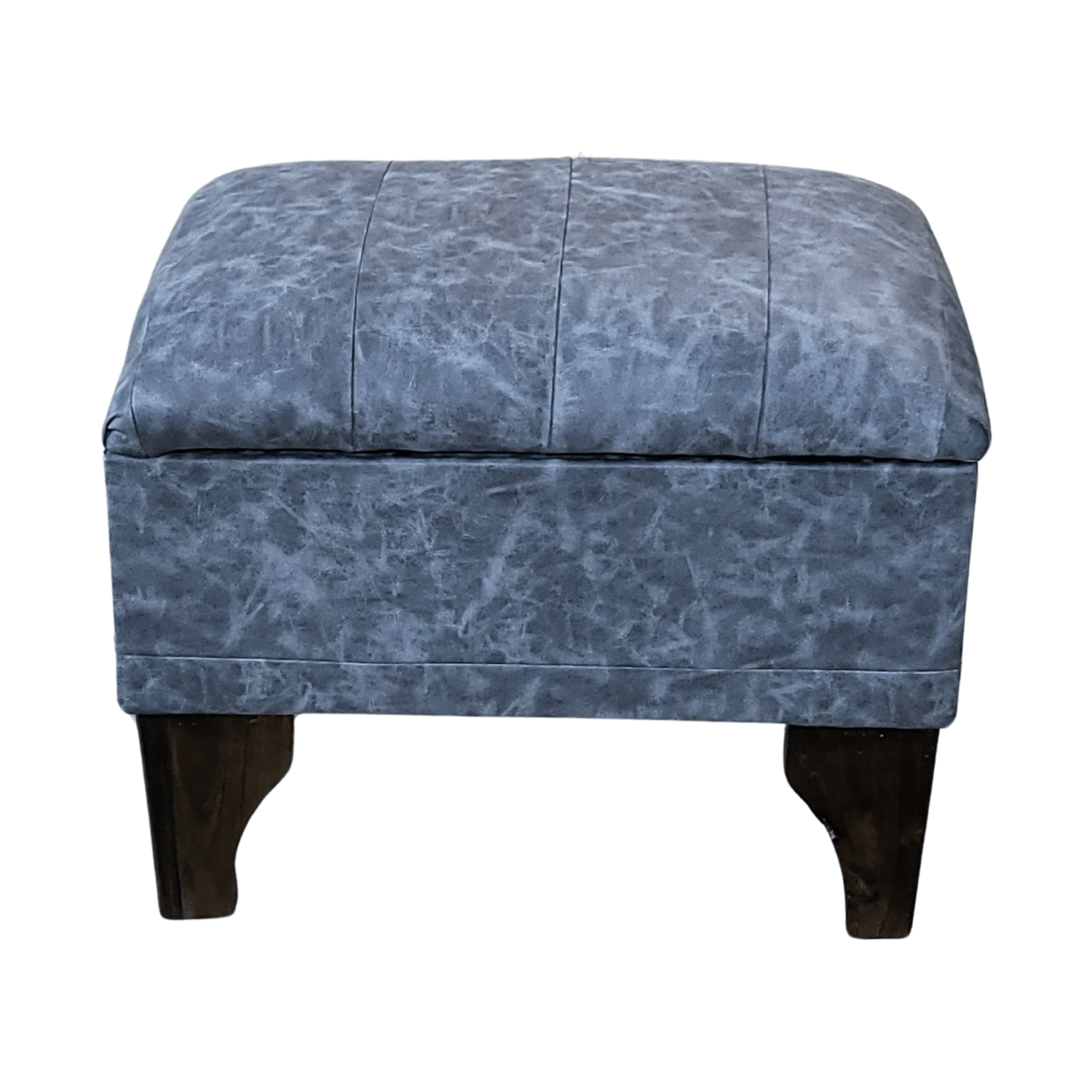 BANQUETA MUEBLES RIMAR BAUL GRIS ECO CUERO MARMOLEADO 60X40X45 - 4