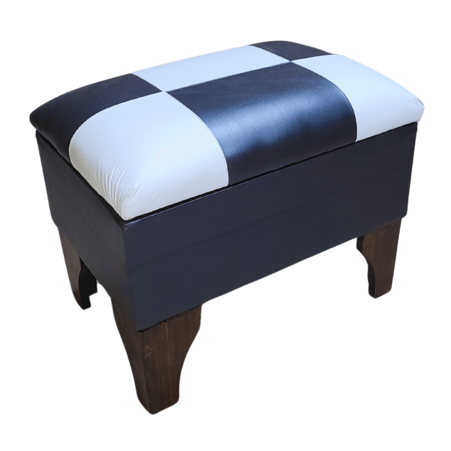 BANQUETA MUEBLES RIMAR BAUL DAMA BLANCO ECO CUERO 60X40X45 - 2