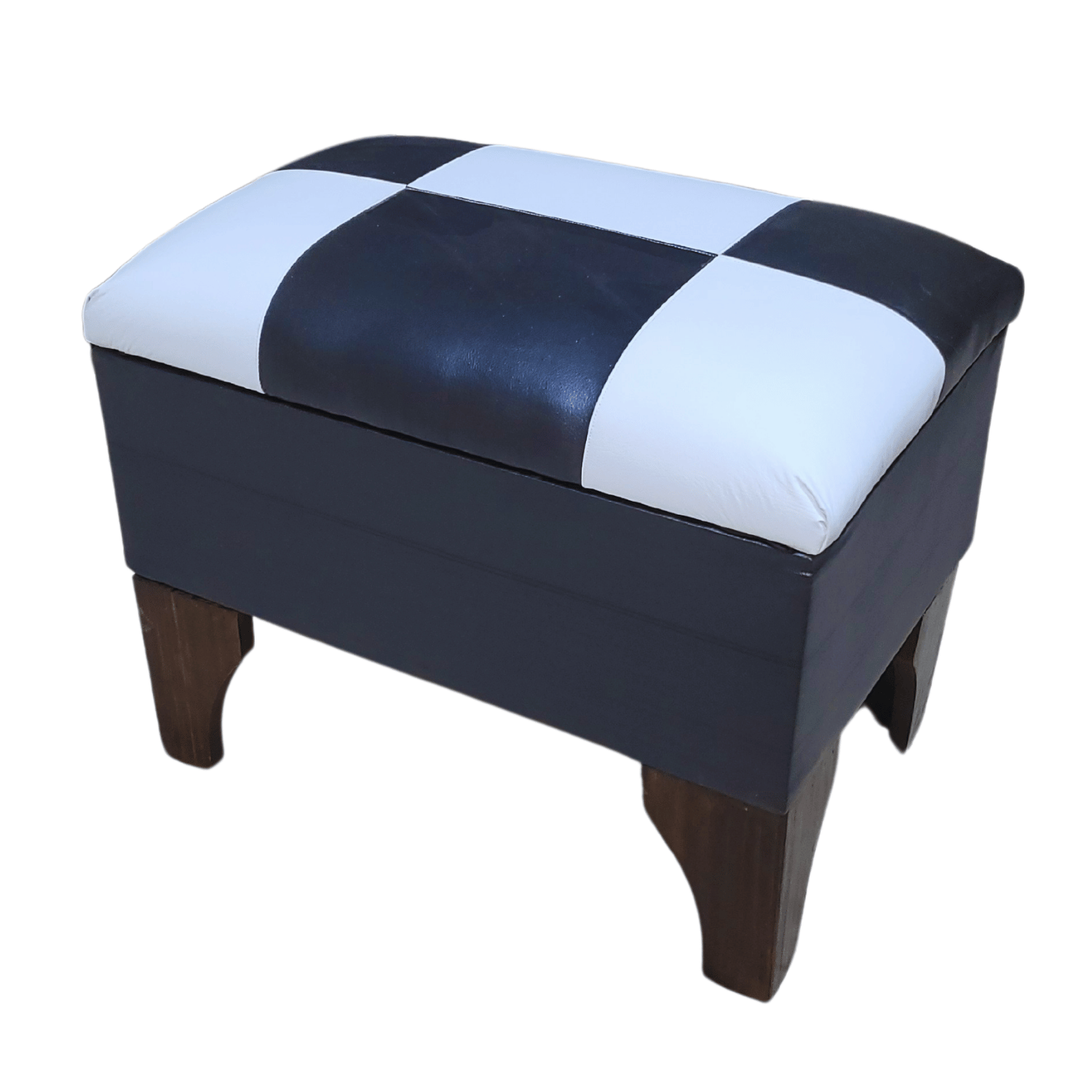 BANQUETA MUEBLES RIMAR BAUL DAMA BLANCO ECO CUERO 60X40X45 - 3