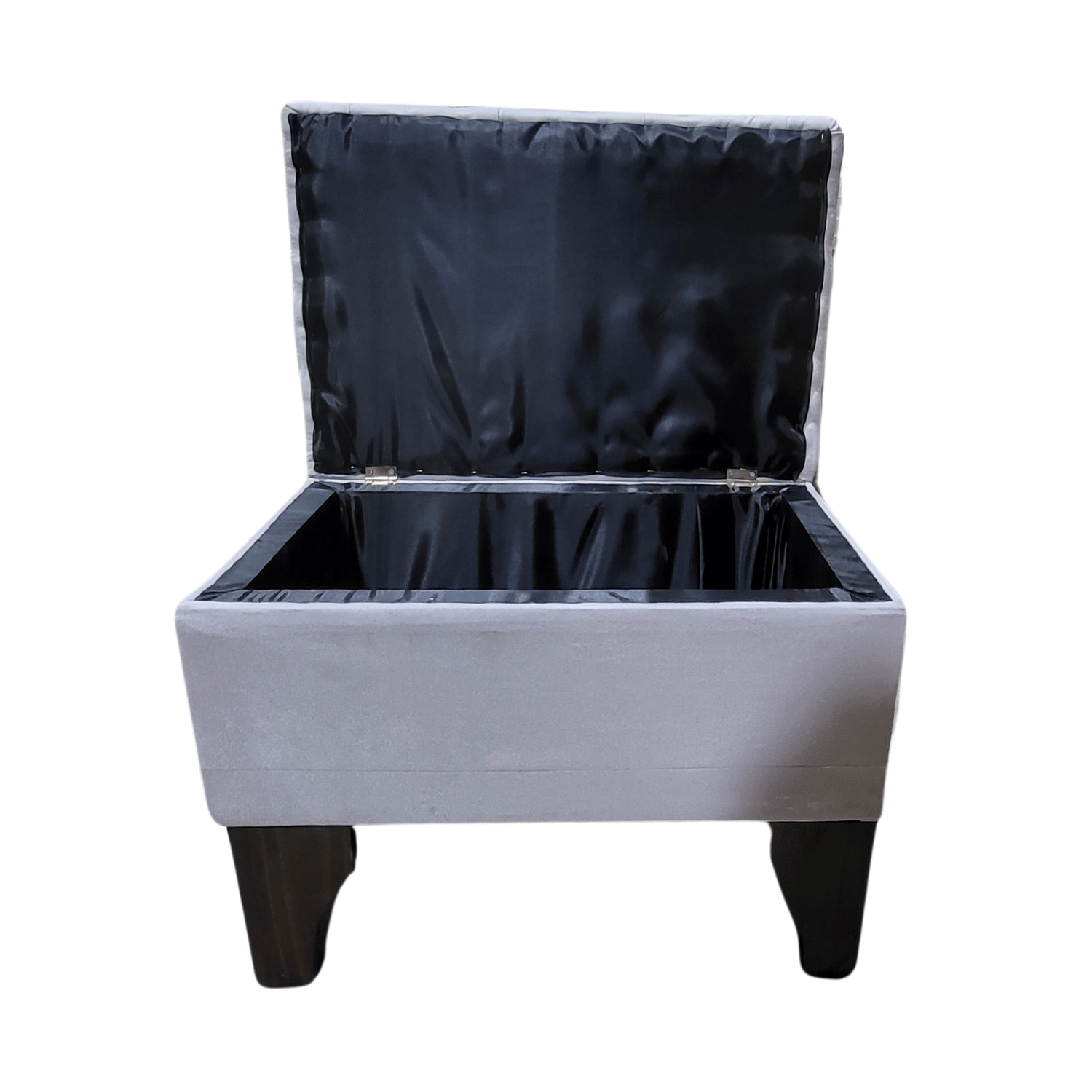 BANQUETA MUEBLES RIMAR BAUL GRIS PERLA FELPA LINEAL 60X40X45 - 4