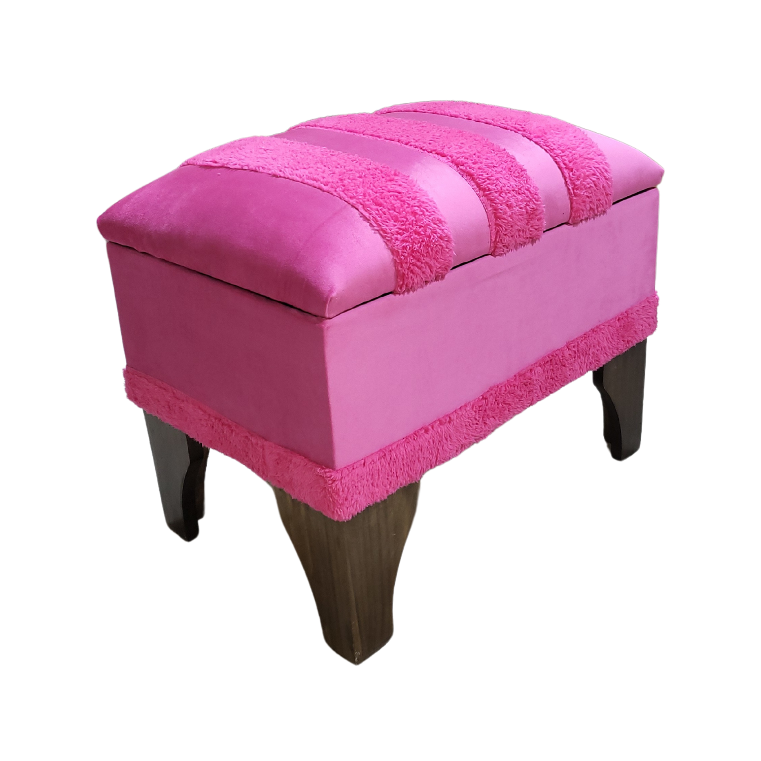 BANQUETA MUEBLES RIMAR BAUL PELU FUCSIA 60X40X45 - 2