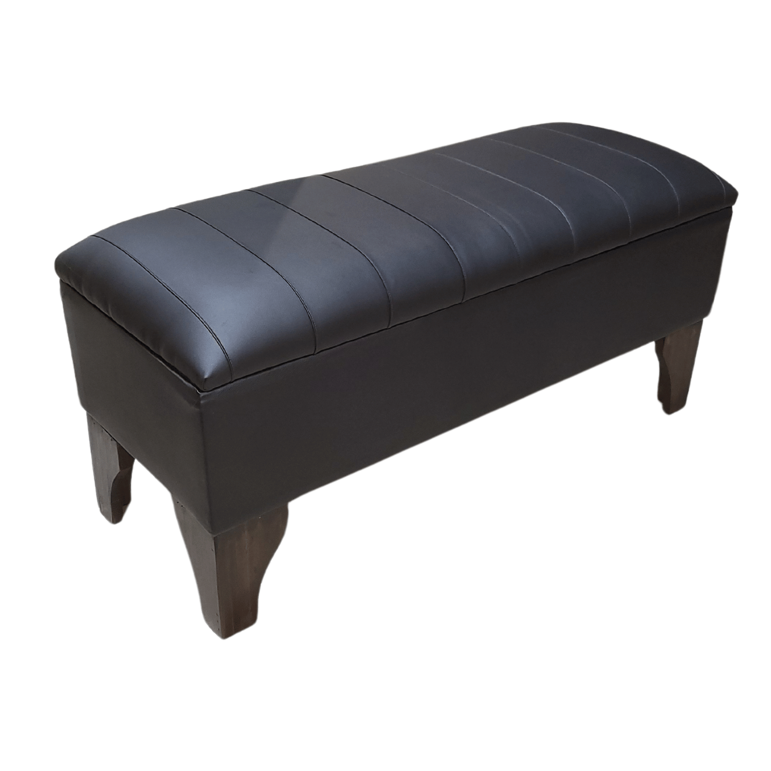 BANQUETA MUEBLES RIMAR BAUL LINEAL NEGRO ECO CUERO 105X40X45X20 - 2