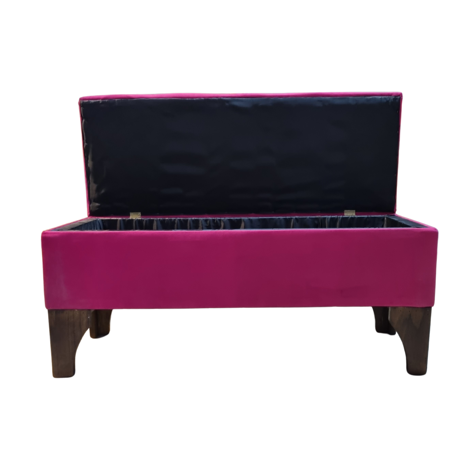 BANQUETA MUEBLES RIMAR BAUL BOTONE FUCSIA FELPA 105X40X45X20 - 4