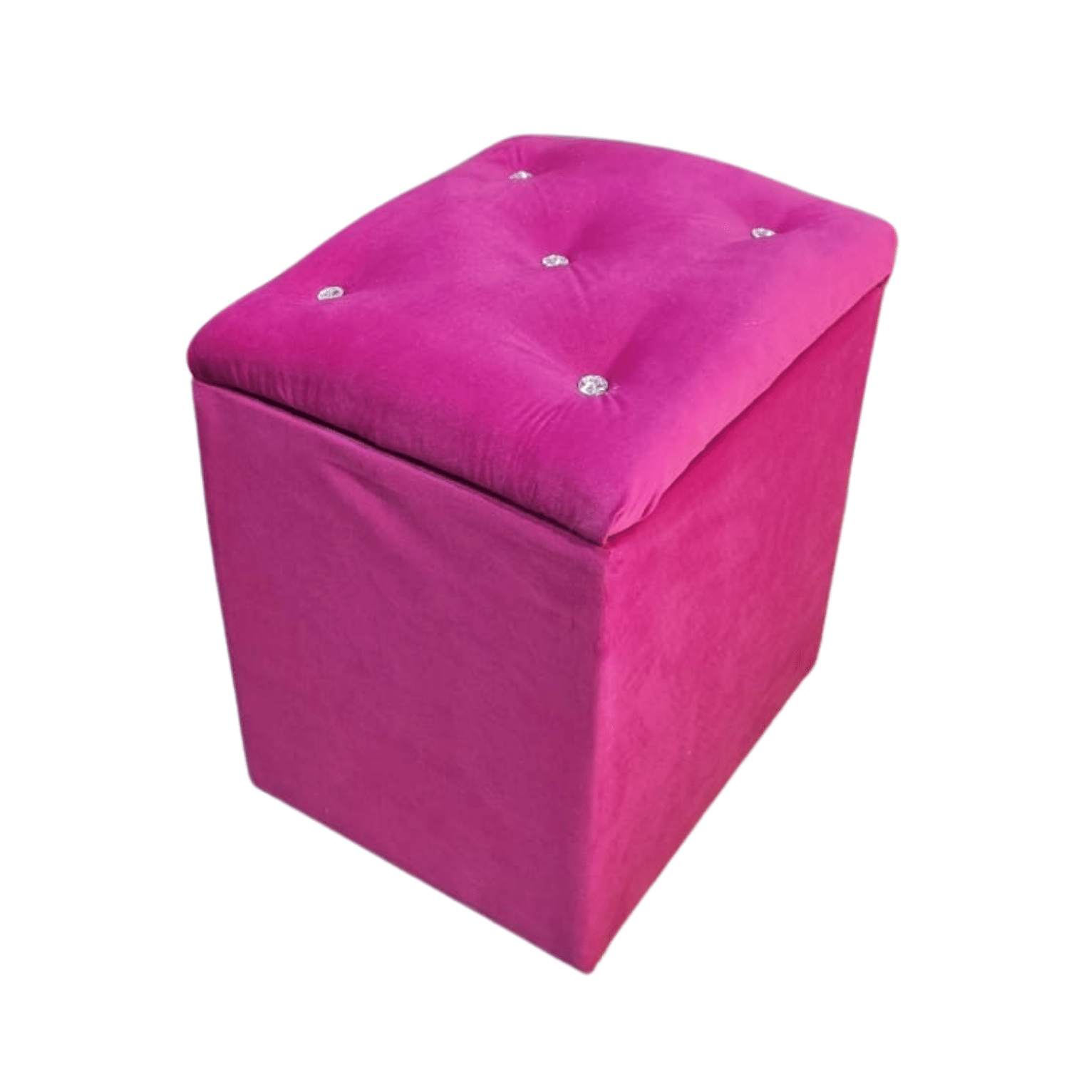 POUF MUEBLES RIMAR BAUL DIAMANTE FUCSIA FELPA33X40X50X30 - 2