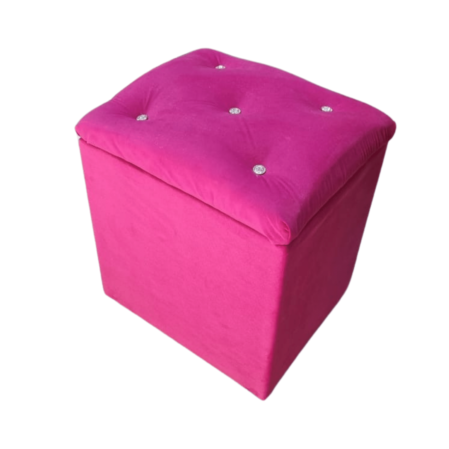 POUF MUEBLES RIMAR BAUL DIAMANTE FUCSIA FELPA33X40X50X30 - 3