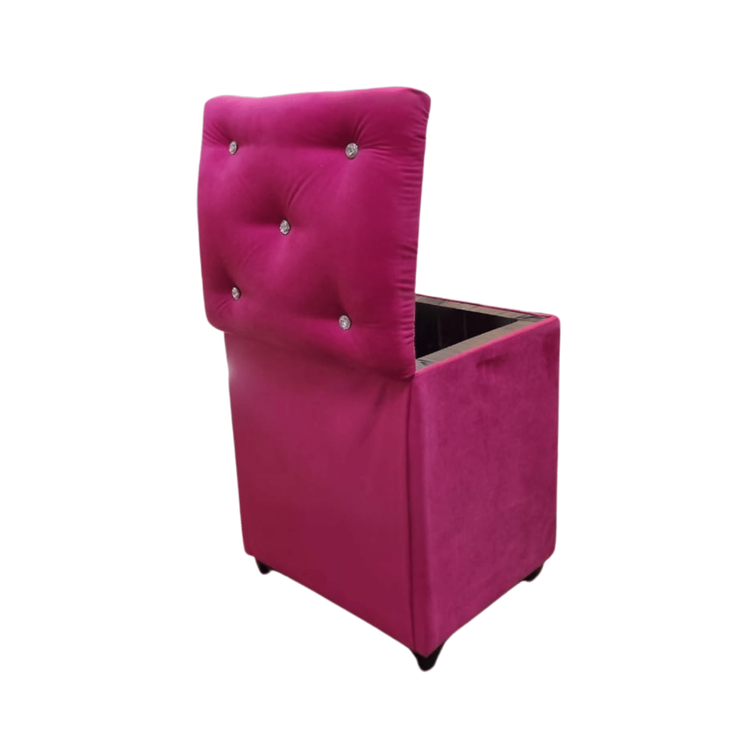 POUF MUEBLES RIMAR BAUL DIAMANTE FUCSIA FELPA33X40X50X30 - 4