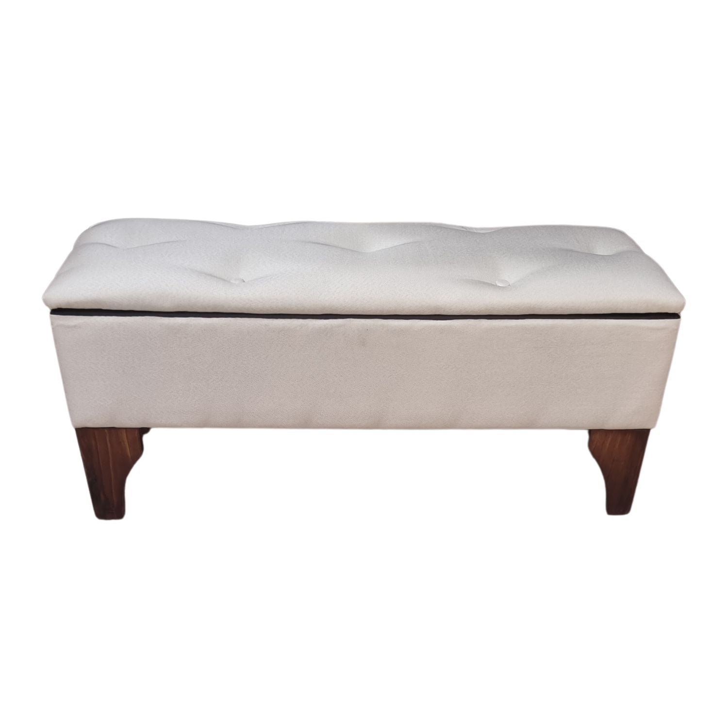 BANQUETA MUEBLES RIMAR BAUL BOTONE CRUDO LINO 105X40X45X20 - 1