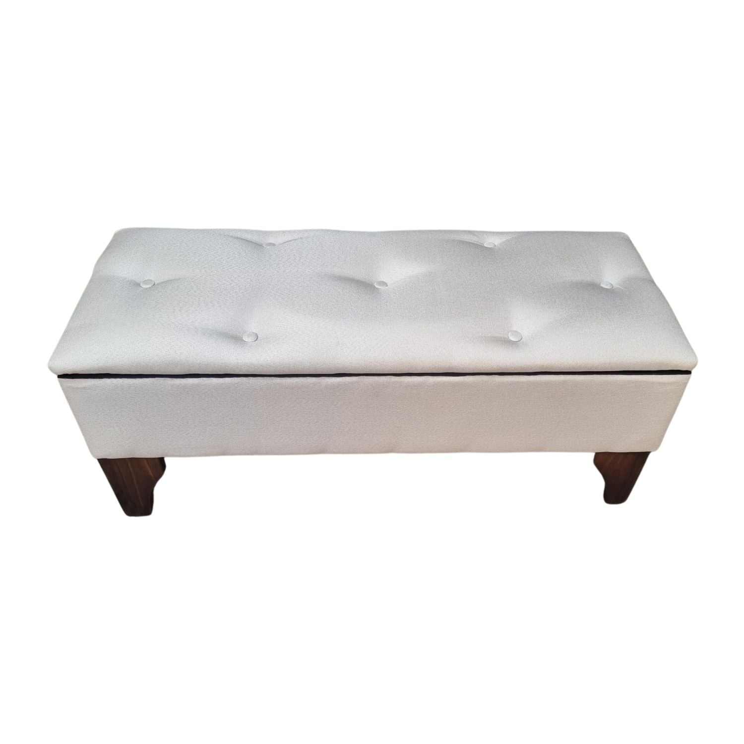 BANQUETA MUEBLES RIMAR BAUL BOTONE CRUDO LINO 105X40X45X20 - 4